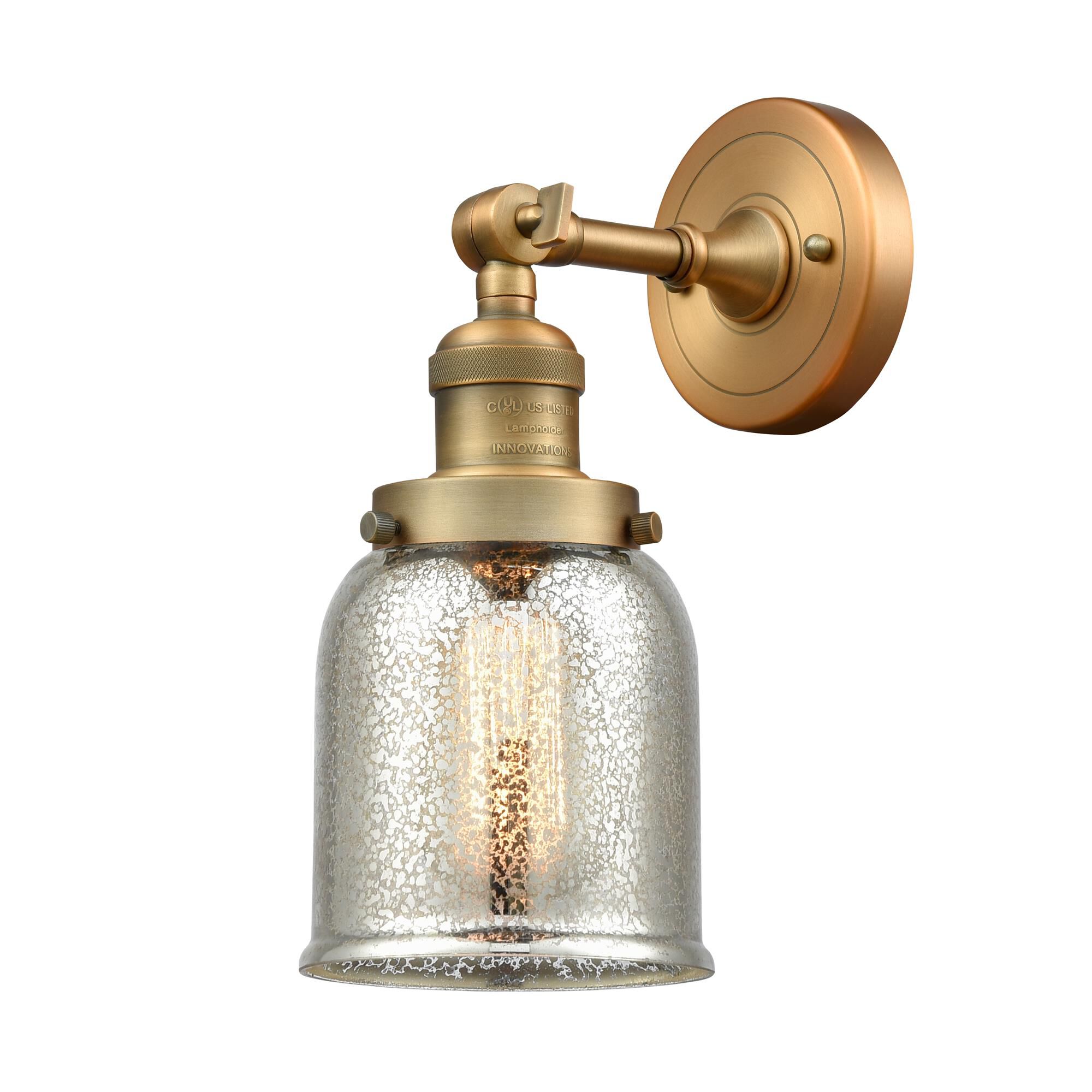 Shown in Brushed Brass finish and Silver Mercury glass