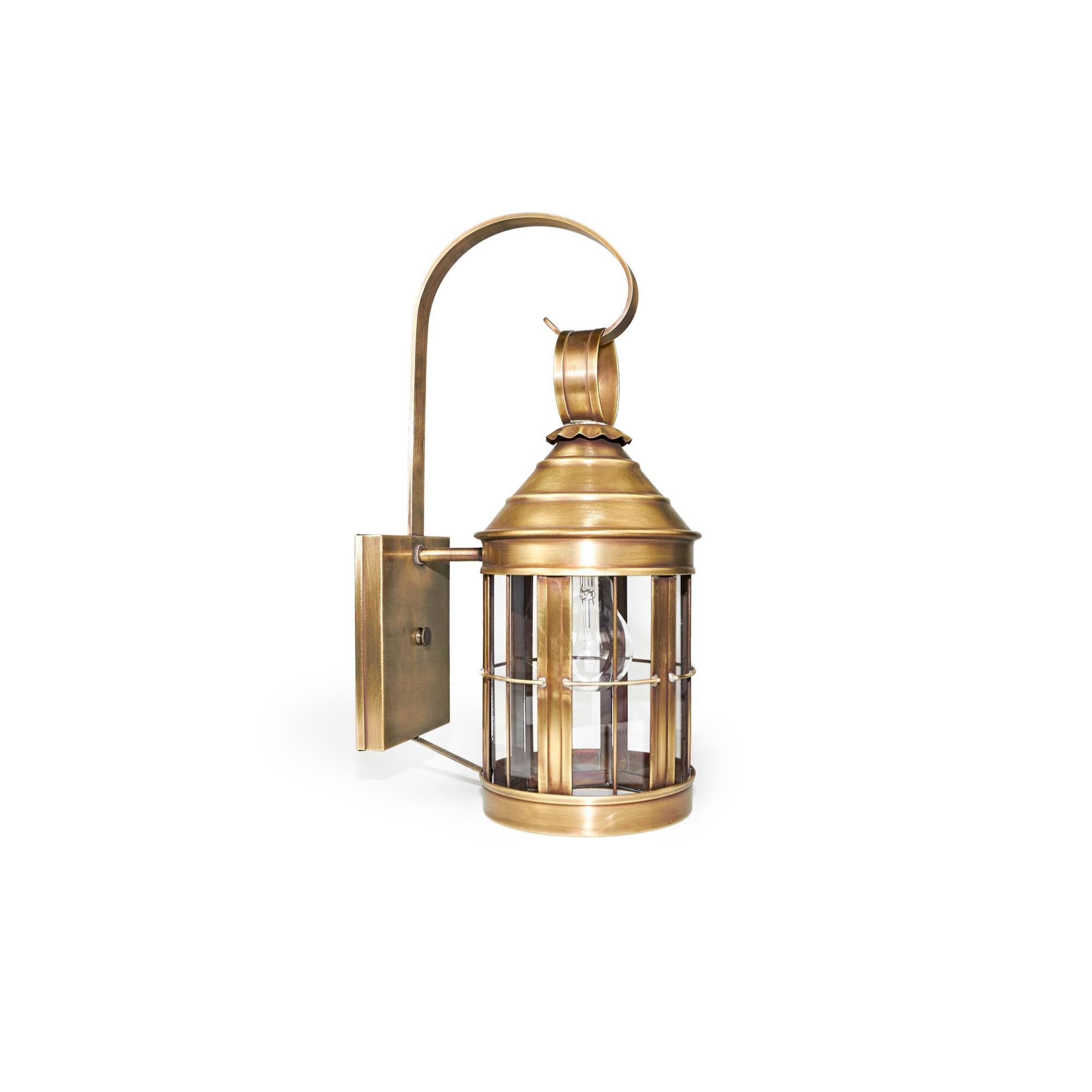 Shown in Antique Brass finish and Clear glass