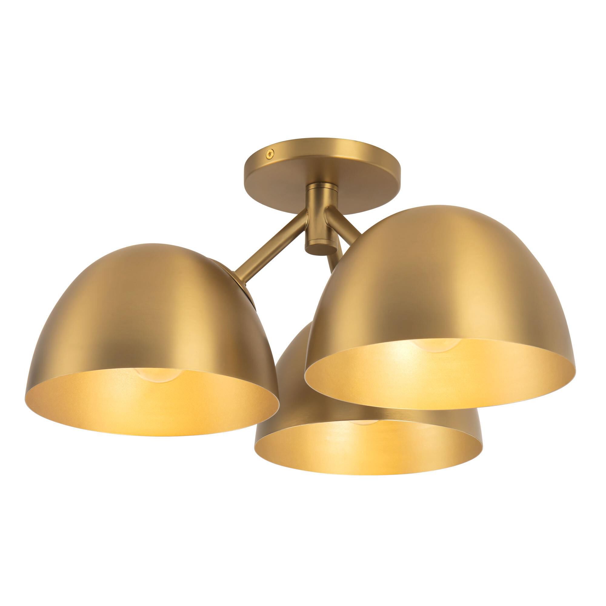 Shown in Brushed Gold finish and Steel shade