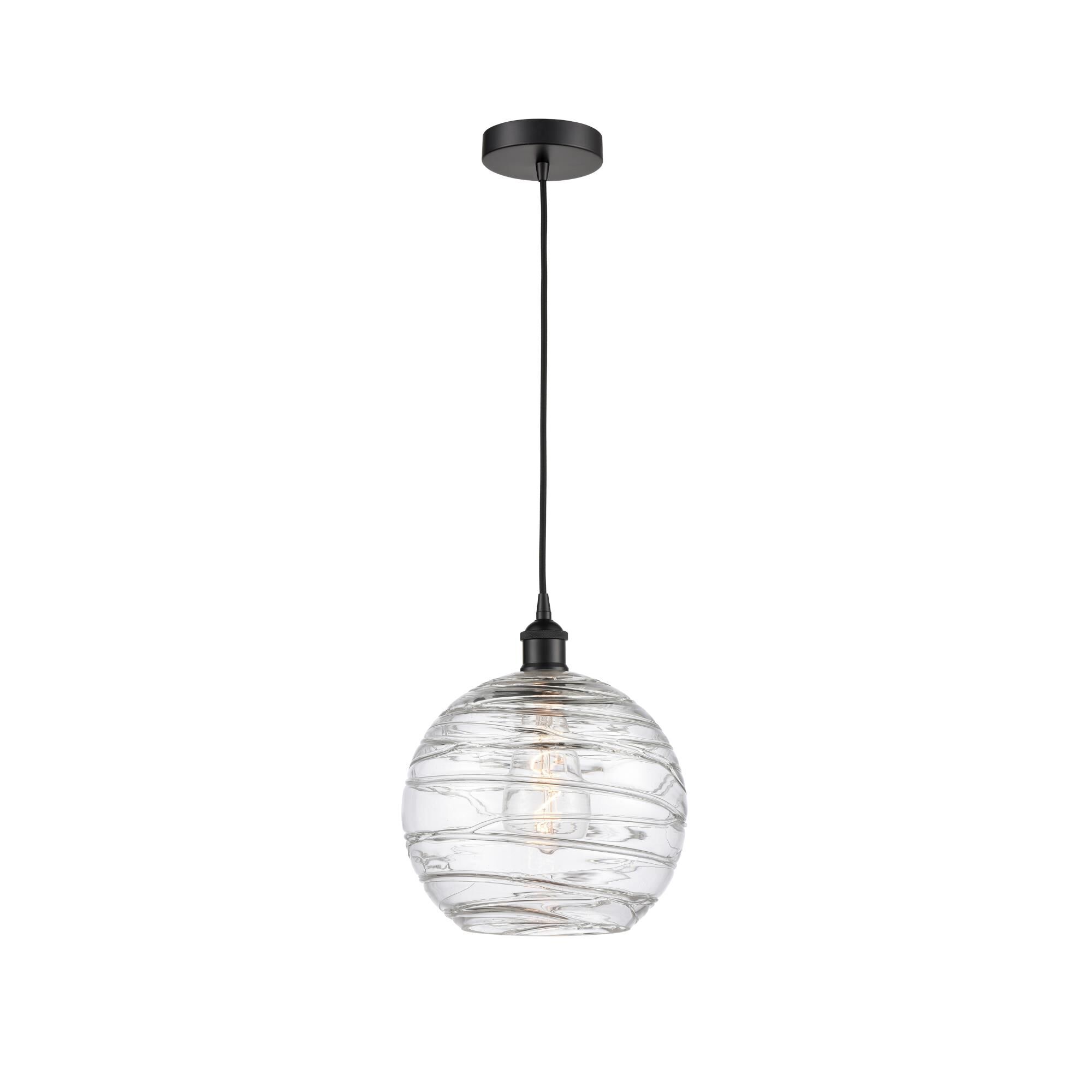 Shown in Matte Black finish and Clear Athens Deco Swirl 8