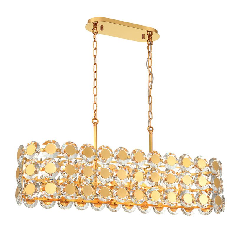 Perrene 40 Inch 8 Light Linear Suspension Light by Eurofase Lighting