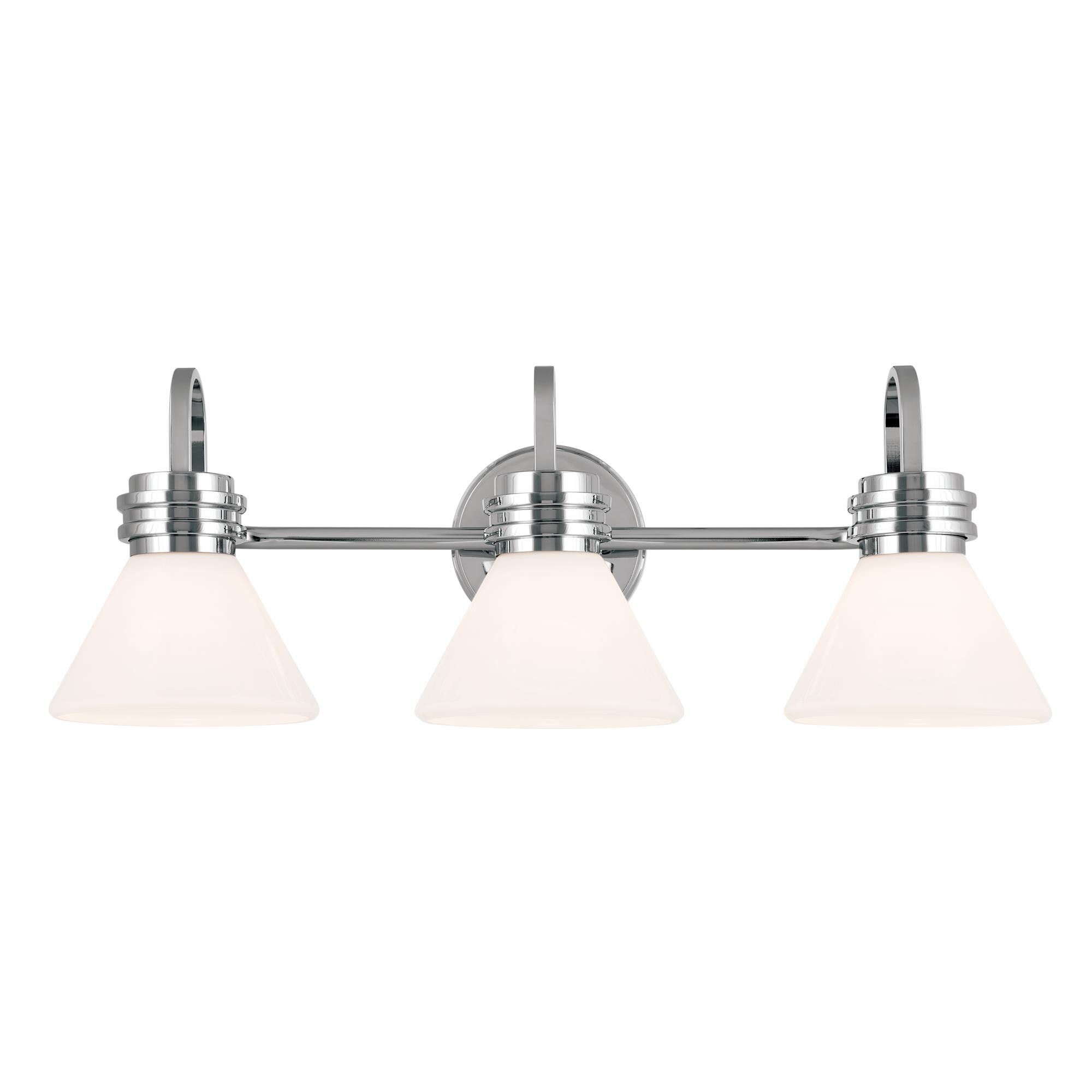 Shown in Chrome finish and Opal glass