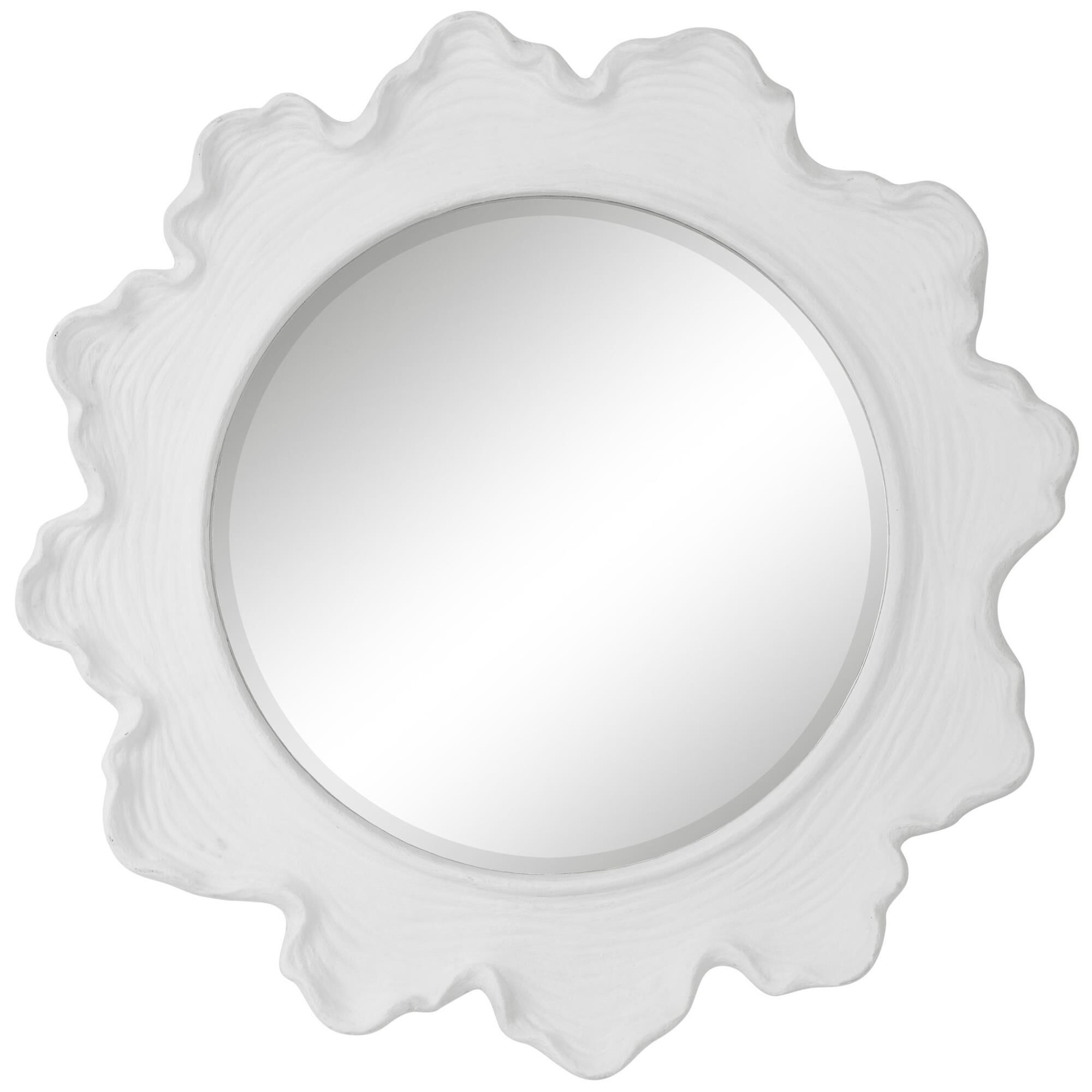 Uttermost Sea Coral White Round Mirror Decorative Mirrors by Uttermost