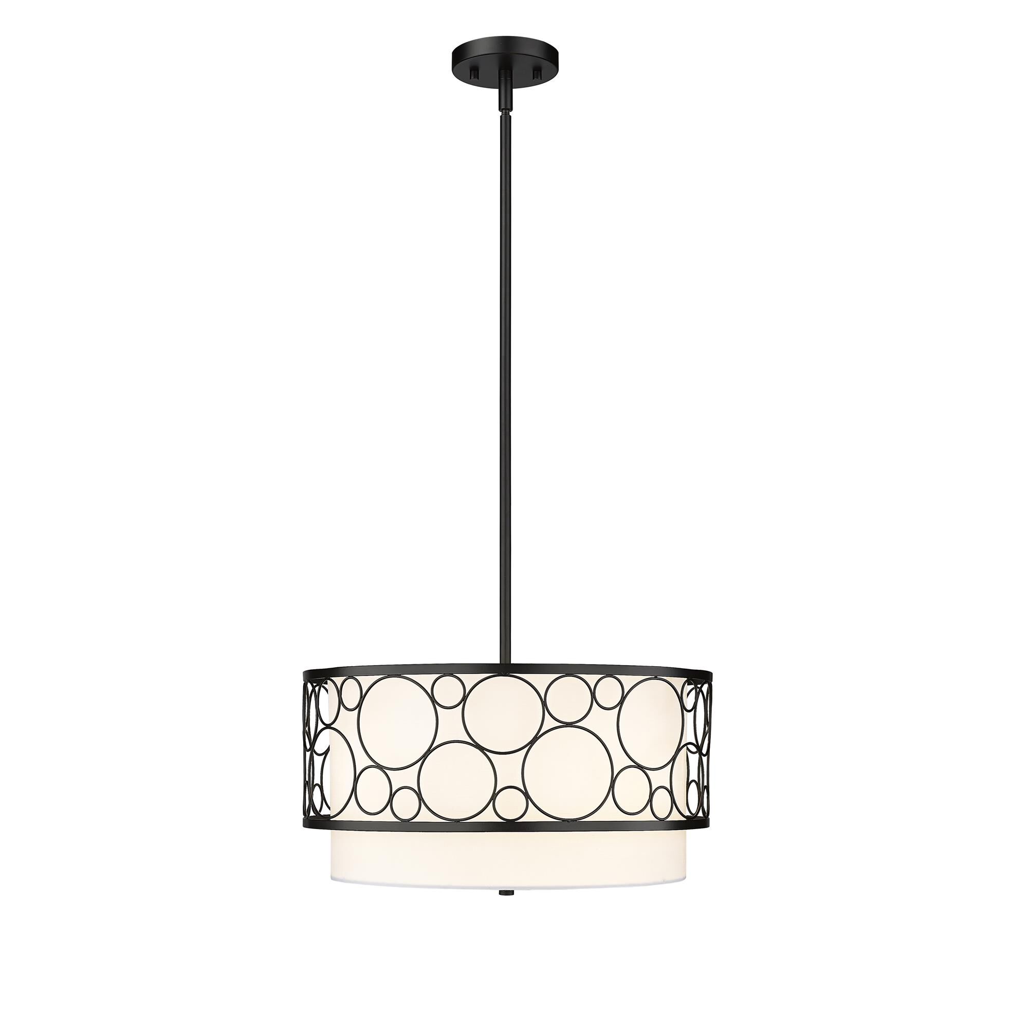 Shown in Matte Black finish and White glass and White shade