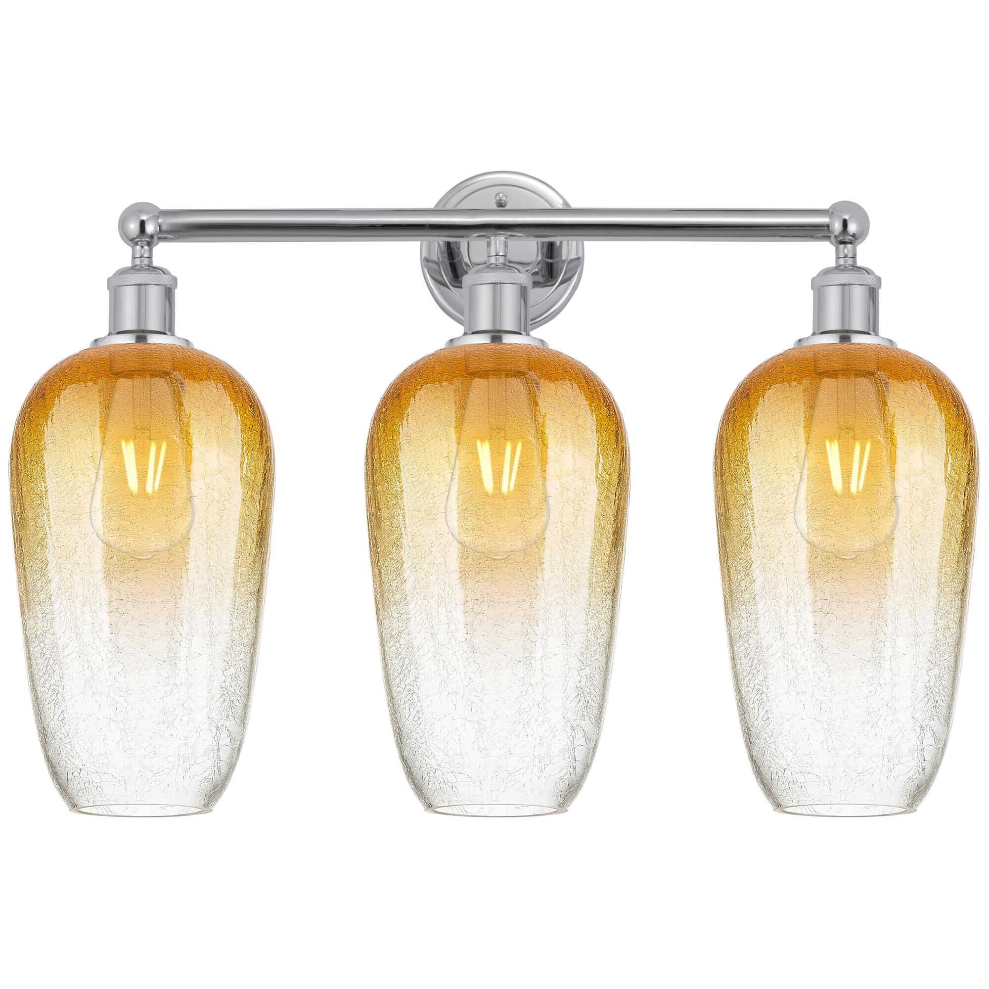 Shown in Polished Chrome finish and Amber glass