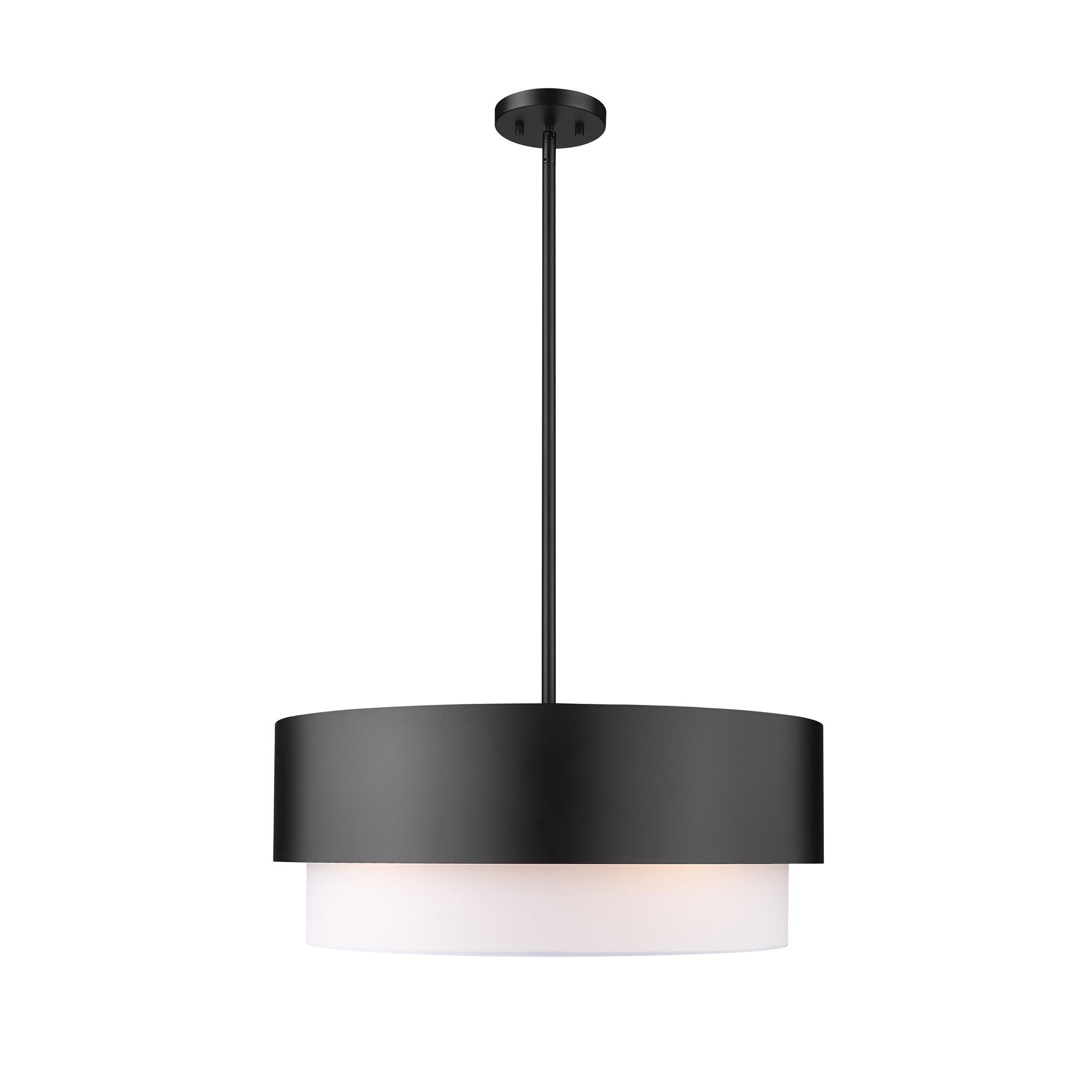 Shown in Matte Black finish and White glass
