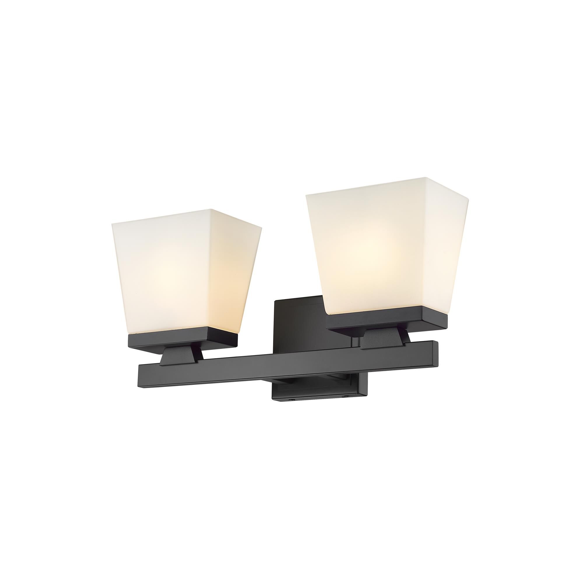 Shown in Matte Black finish and Glass shade