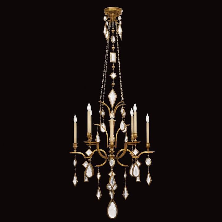 Shown in Gold finish and True crystal and False glass