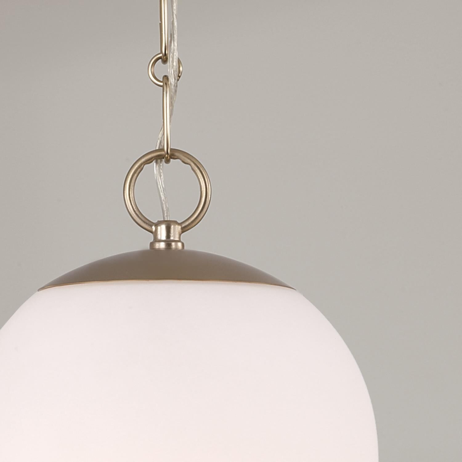 Shown in Matte Brass finish and Faux Alabaster glass