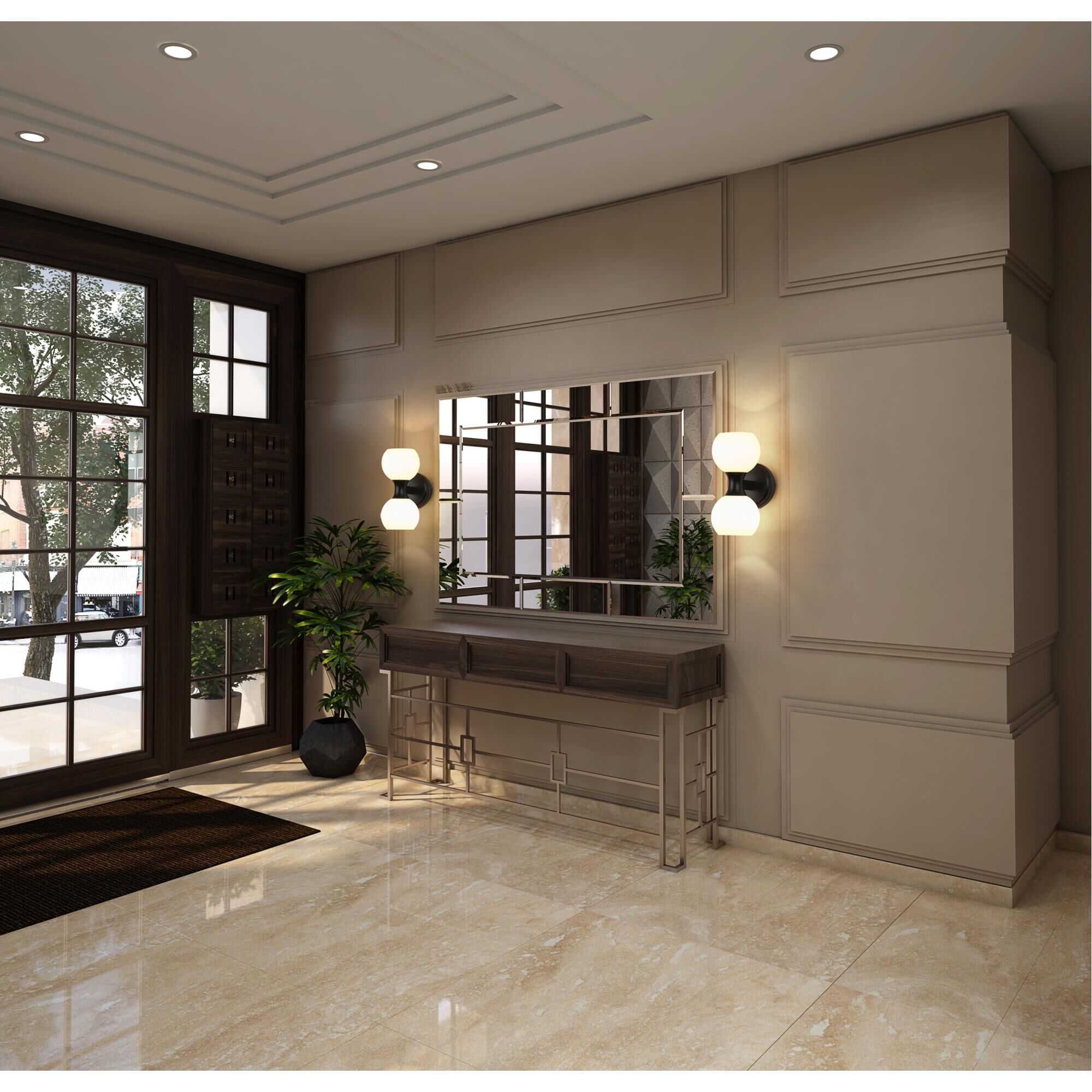 Shown in Matte Black finish and Matte Opal glass