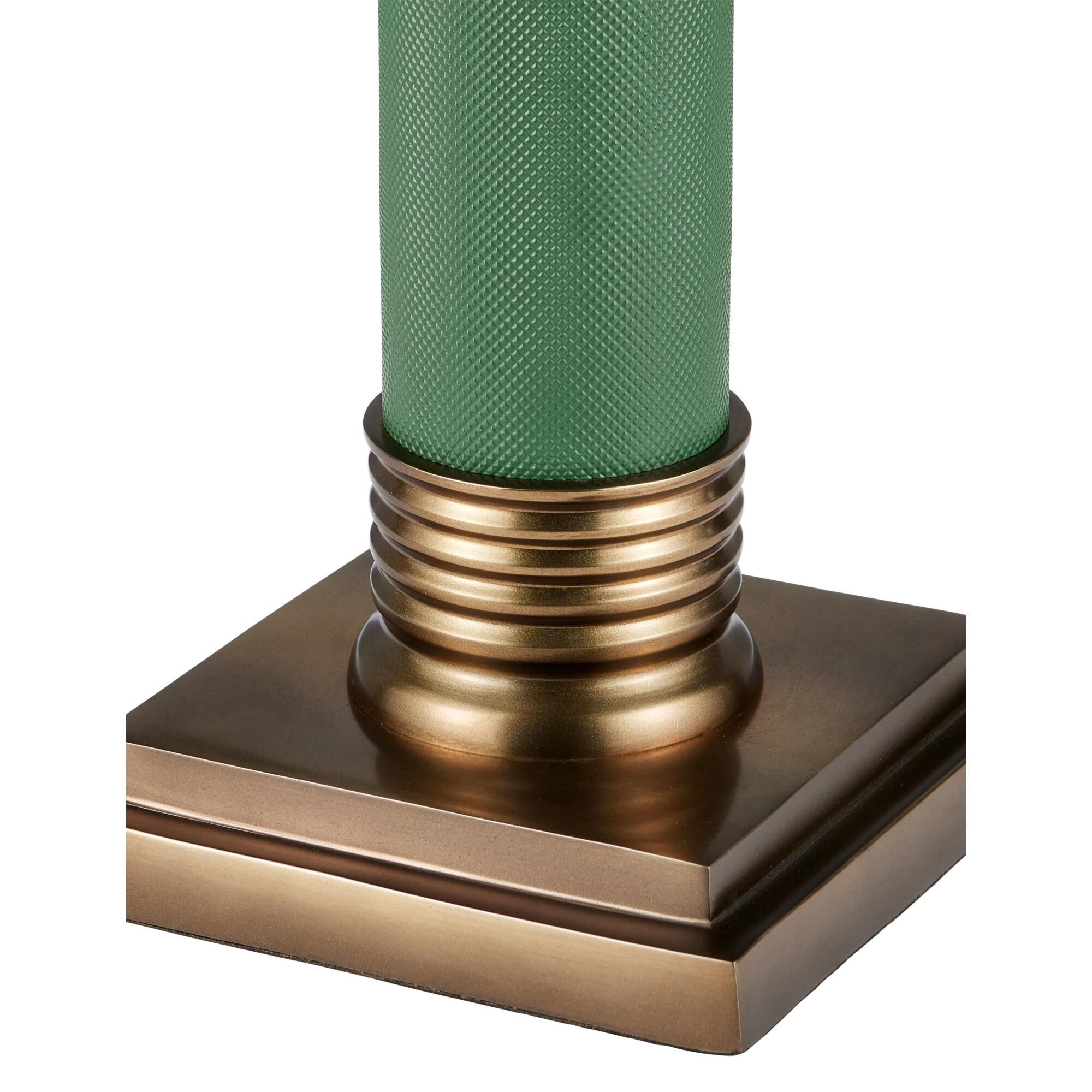 Shown in Green, Antique Brass finish
