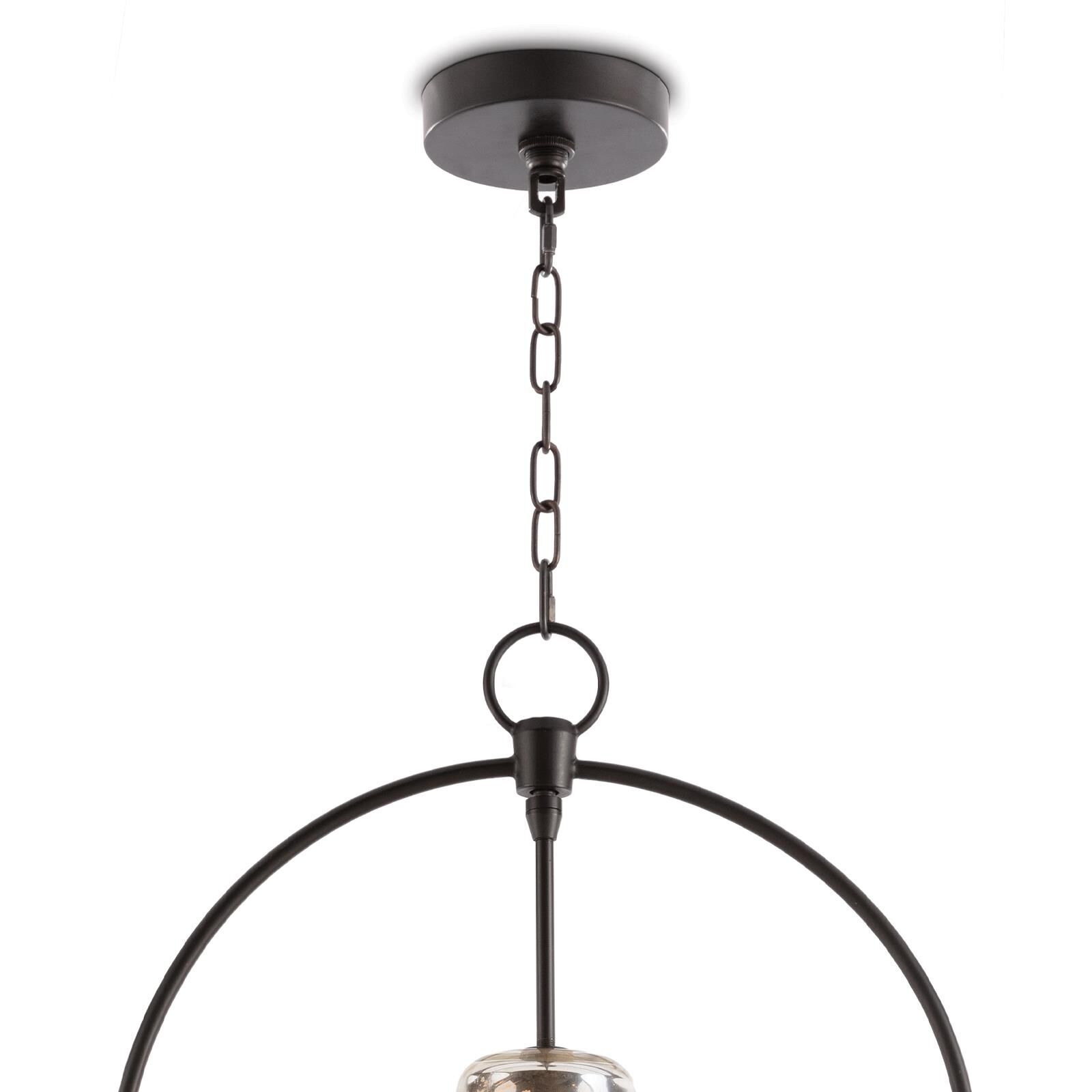 Shown in Antique Mercury finish and - None - shade