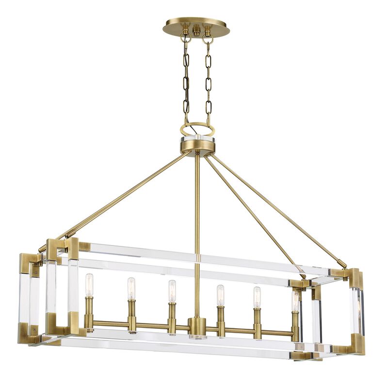 Prima Vista Small Linear Chandelier by Metropolitan Lighting