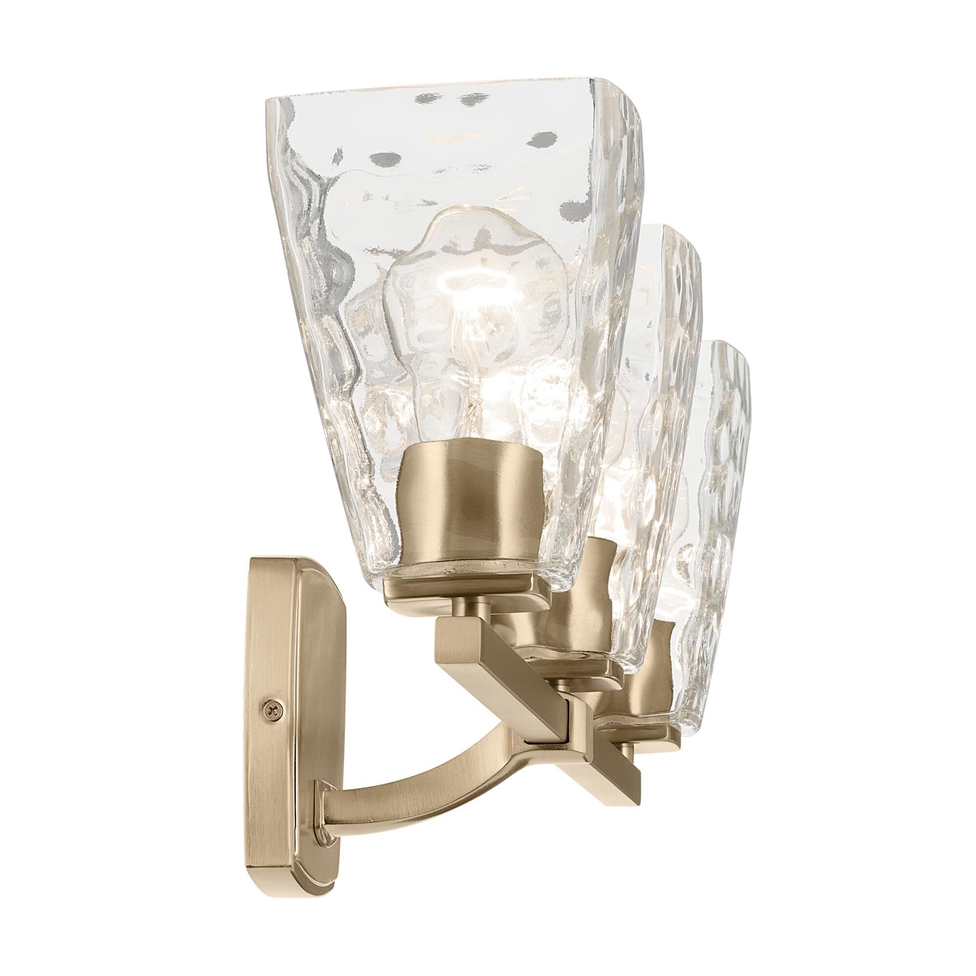 Shown in Champagne Bronze finish and Clear Water glass