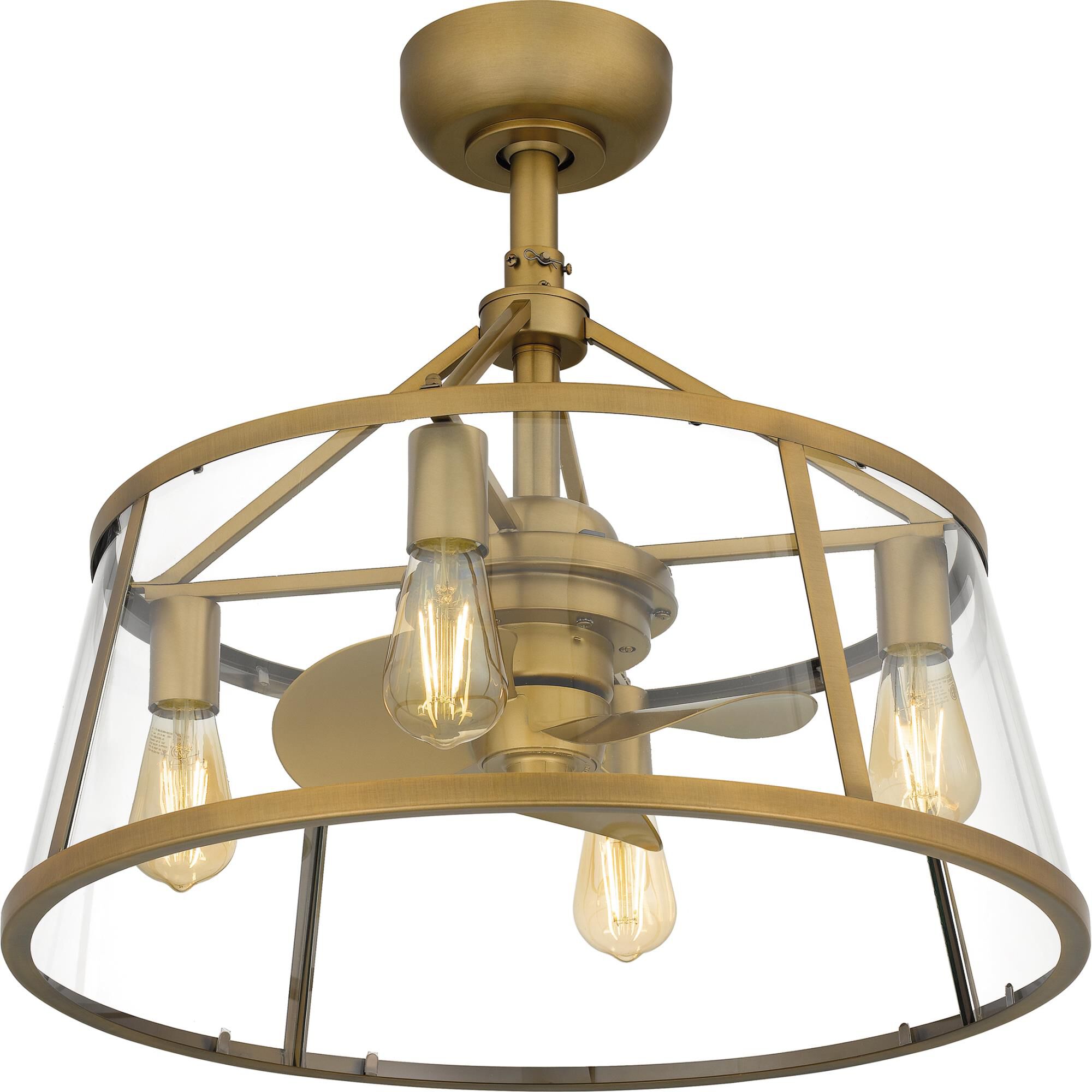Shown in Weathered Brass finish and Clear Bend Glass shade