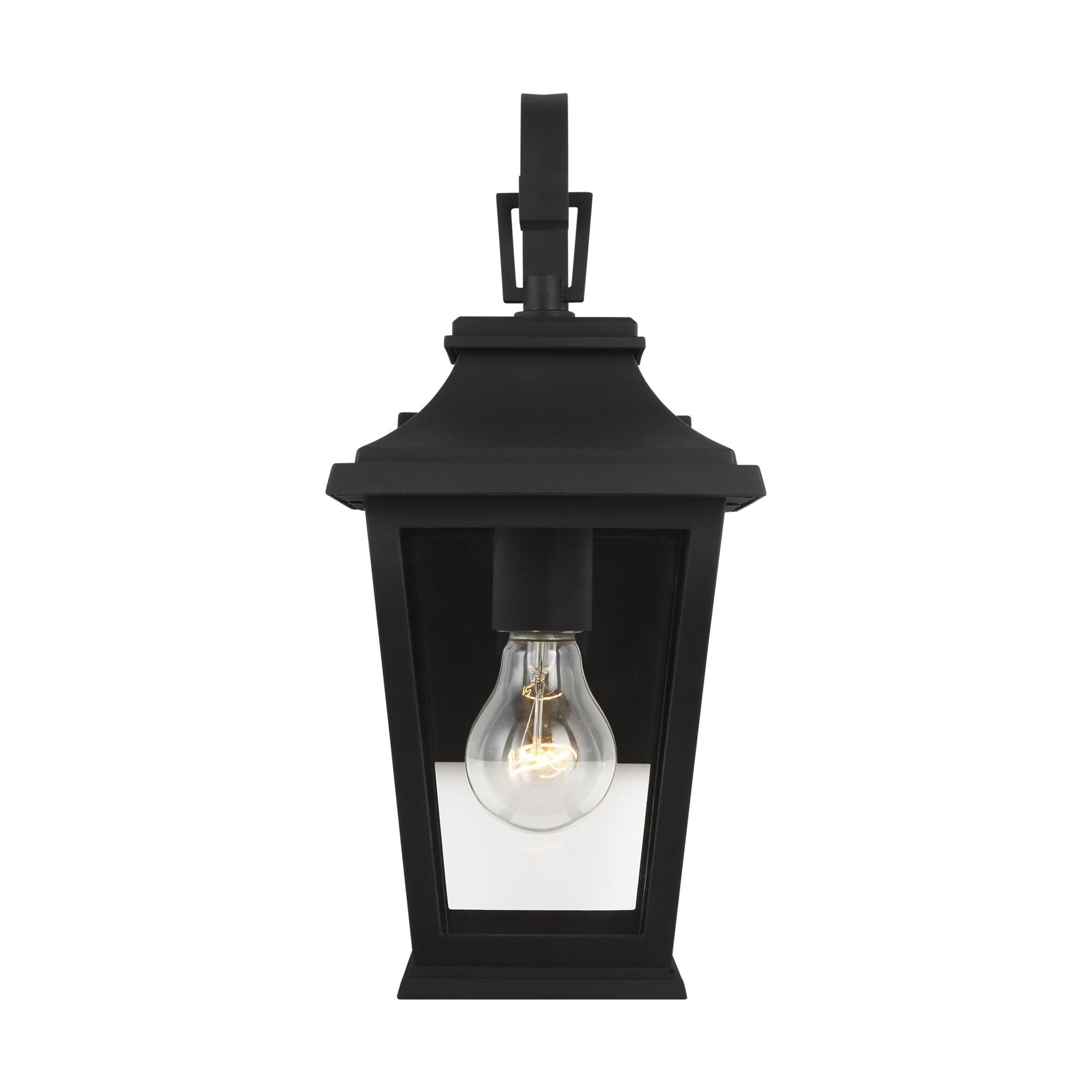 Shown in Textured Black finish and Clear Panels glass
