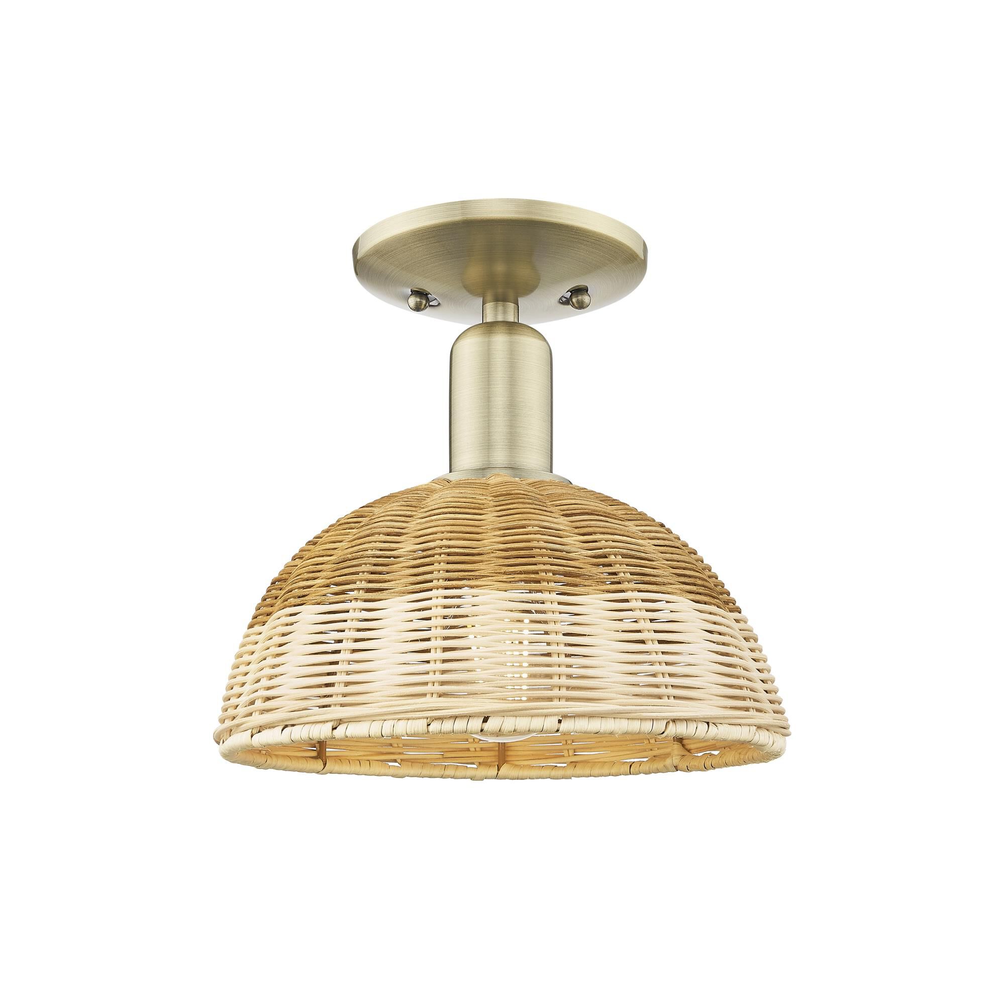Bruno Marashlian Natural Ballston Dome 9 Inch Semi Flush Mount by Innovations Lighting