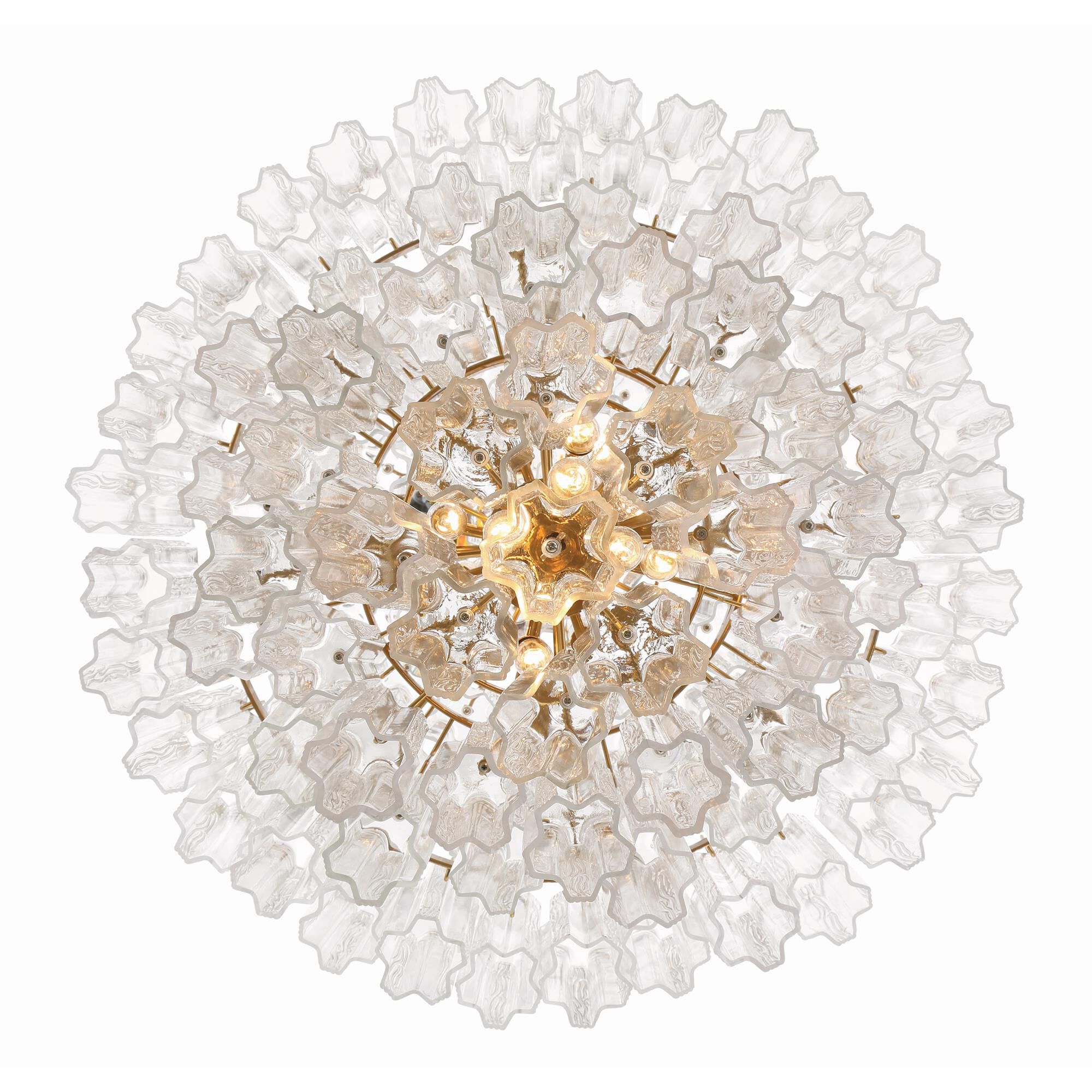 Shown in Aged Brass finish and Tronchi Glass Clear crystal