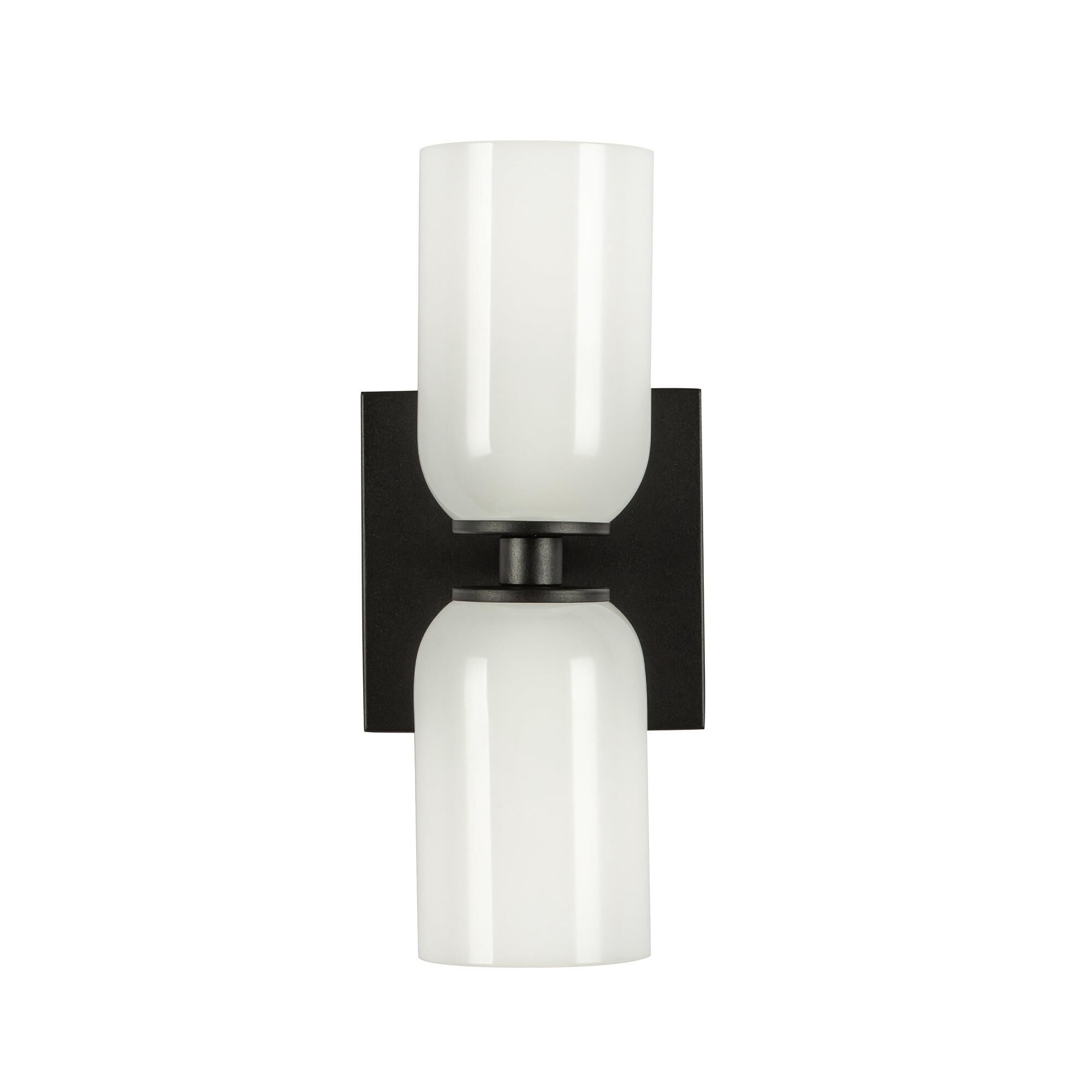 Shown in Black finish and Glossy Opal glass