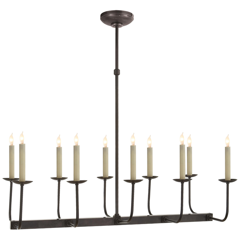 Chapman & Myers Linear Branched 36 Inch 10 Light Linear Suspension Light by Visual Comfort Signature Collection