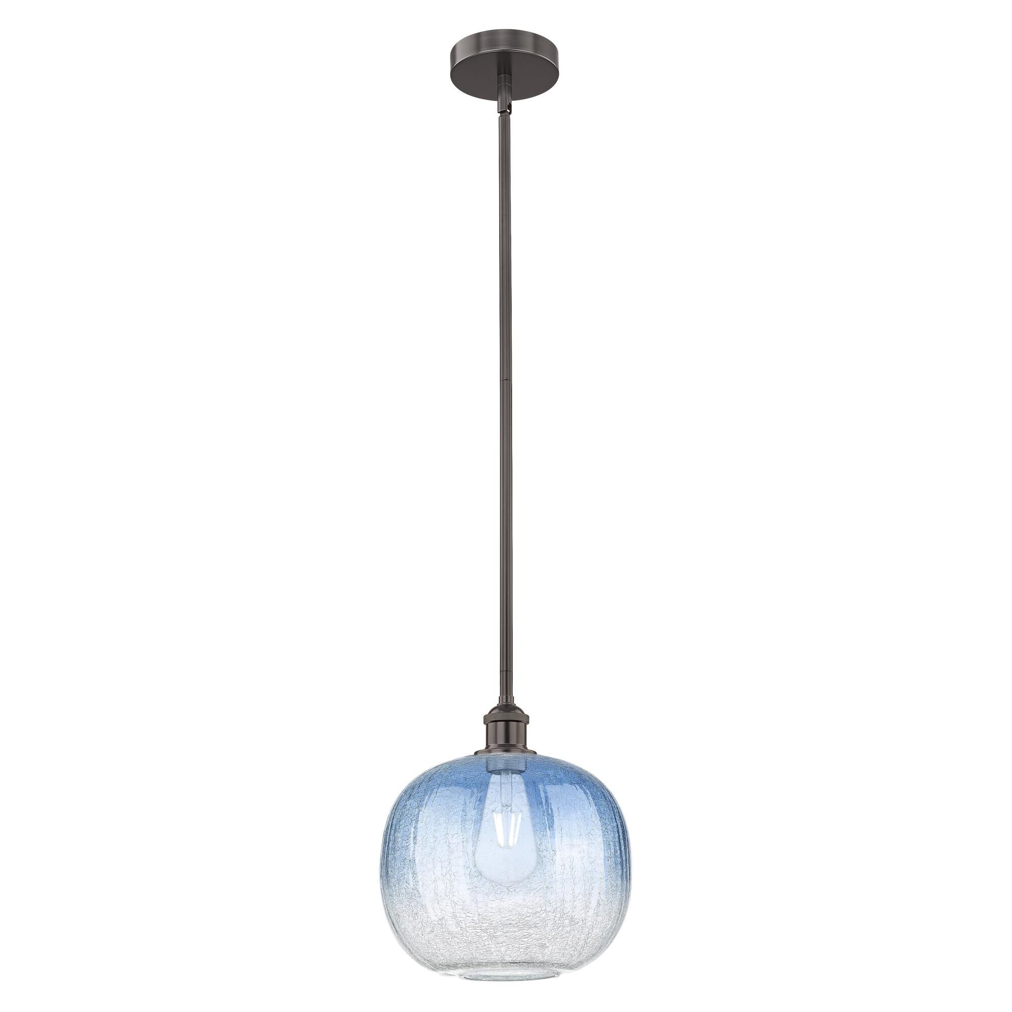 Shown in Oil Rubbed Bronze finish and Sapphire Blue glass