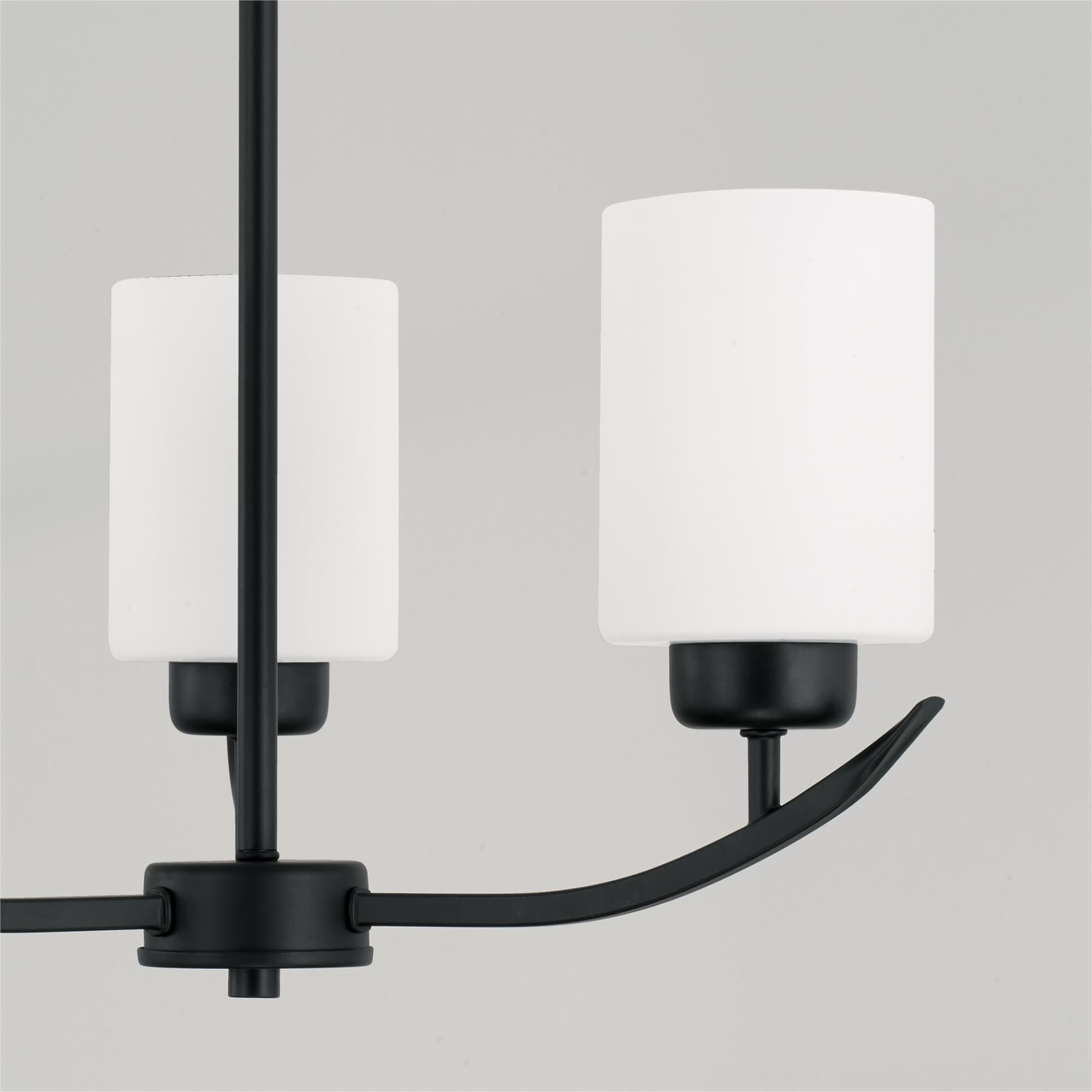 Shown in Matte Black finish and Soft White glass
