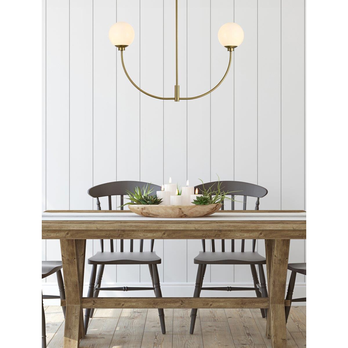 Nyomi 36 Inch 2 Light Linear Suspension Light by Elegant Lighting