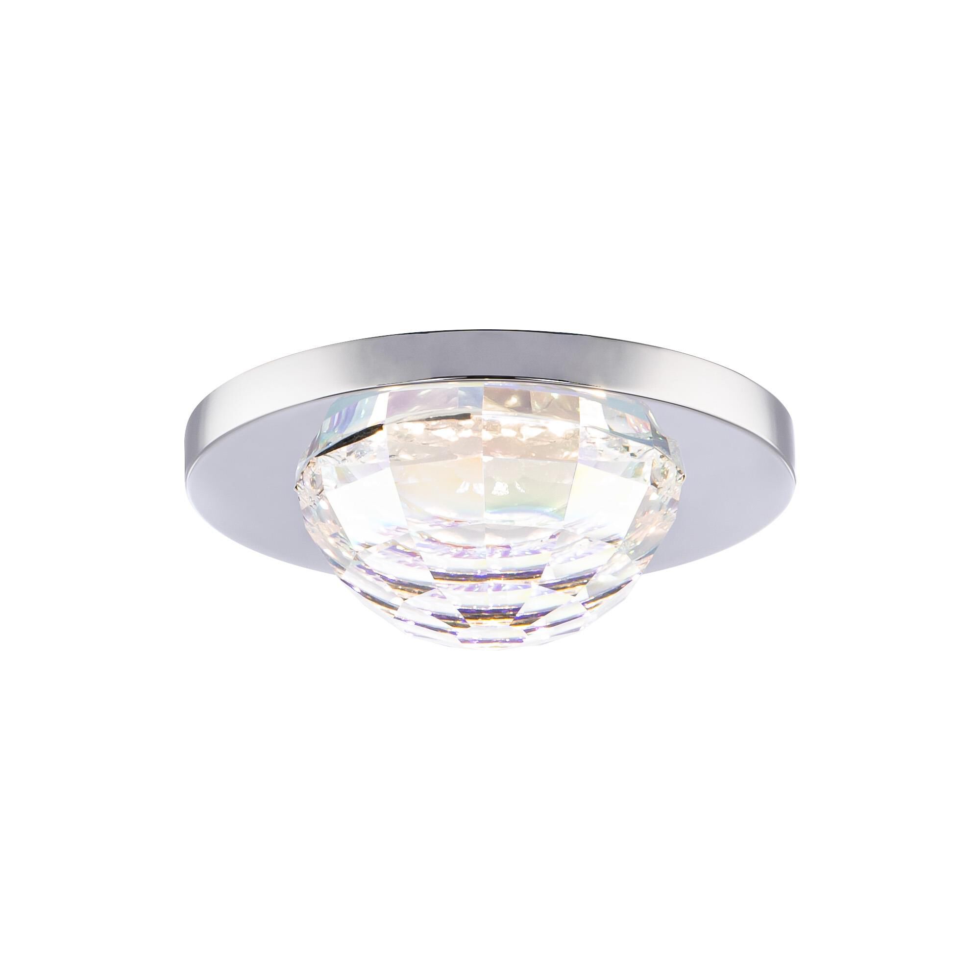 Shown in Polished Chrome finish and Clear Radiance crystal and Crystal glass