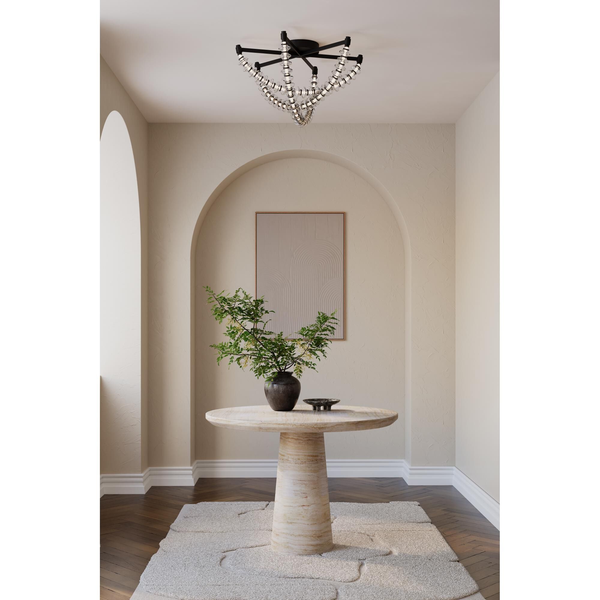 Shown in Dark Matte Black finish and Clear glass