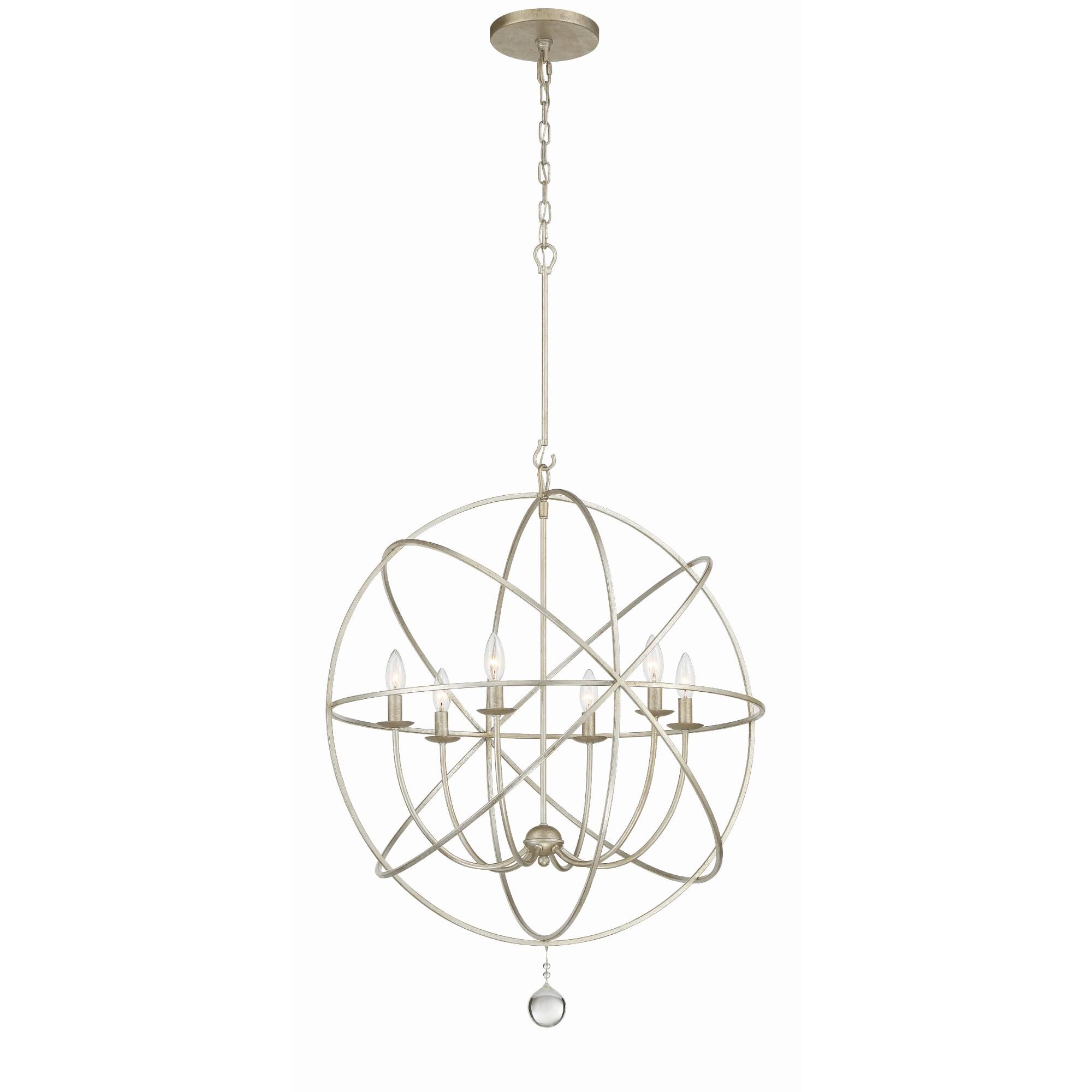 Shown in Olde Silver finish and Clear Glass Drops crystal