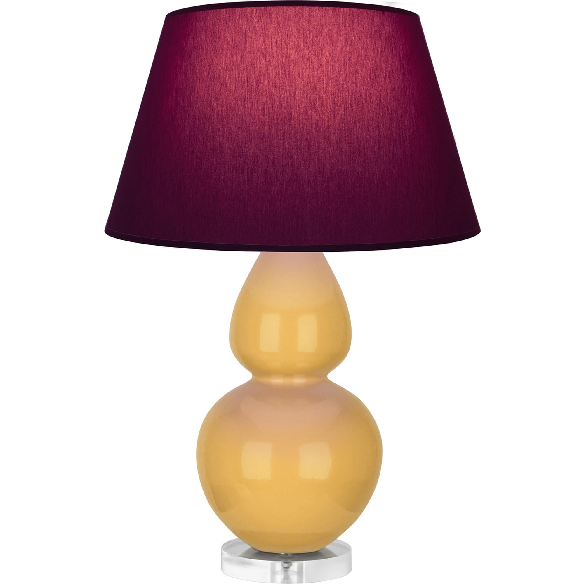 Shown in Sunset finish and Plum and Lavender shade and Lucite accent