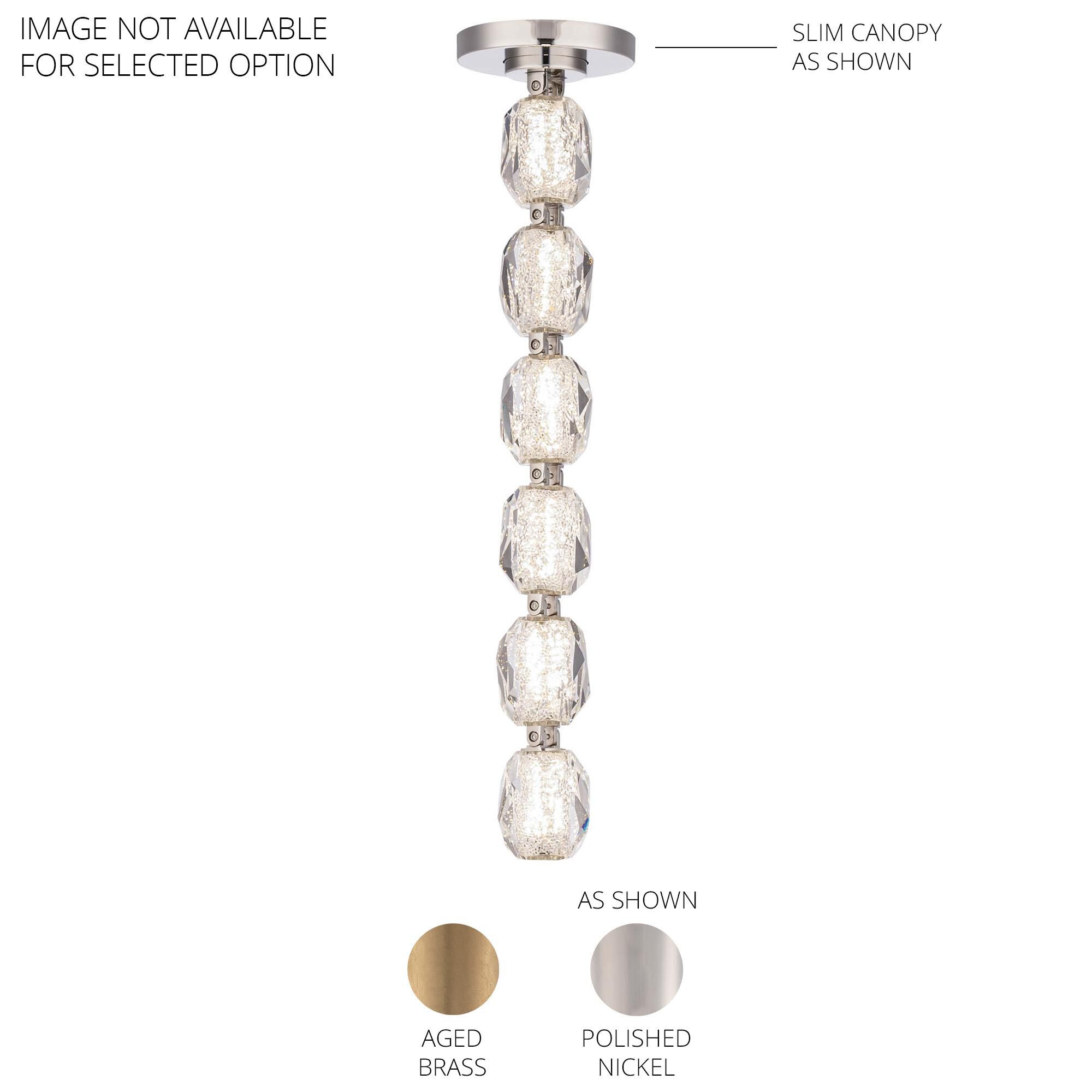 Shown in Polished Nickel finish and Radiance crystal and Crystal glass