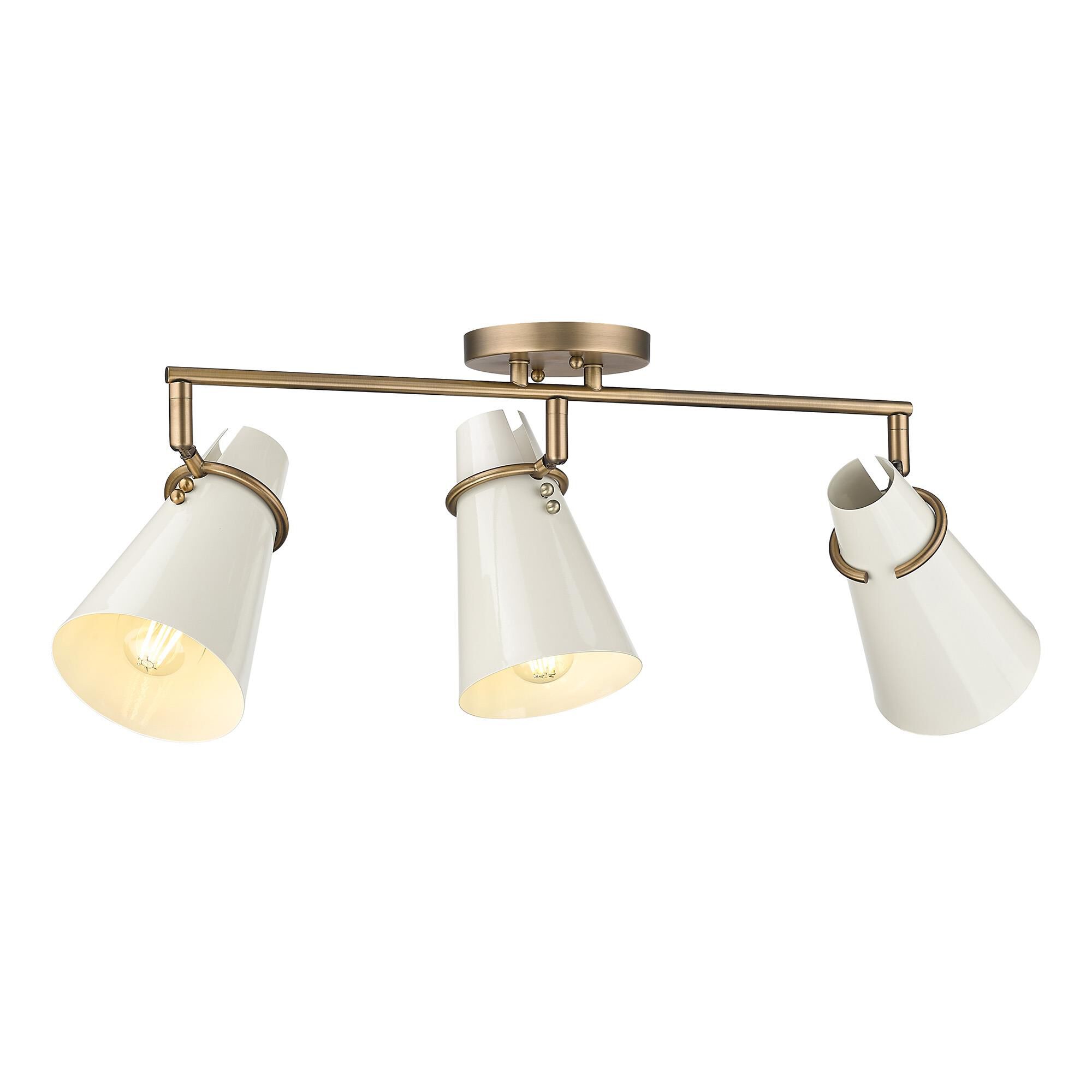 Reeva 29 Inch 3 Light Semi Flush Mount by Golden Lighting