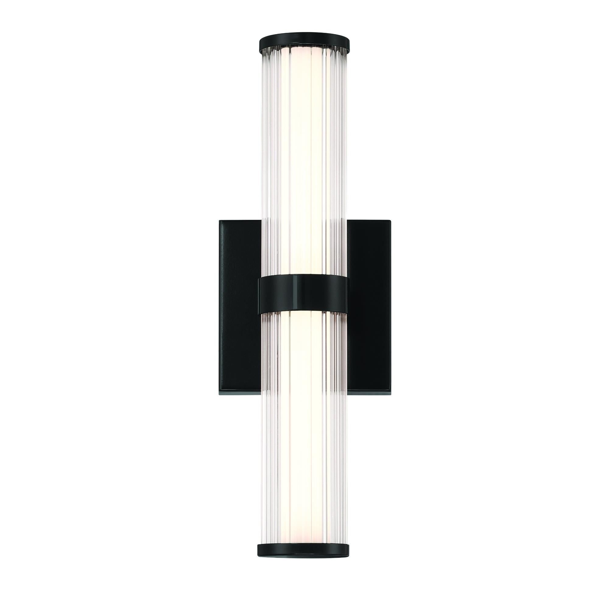 Shown in Black finish and Glass shade