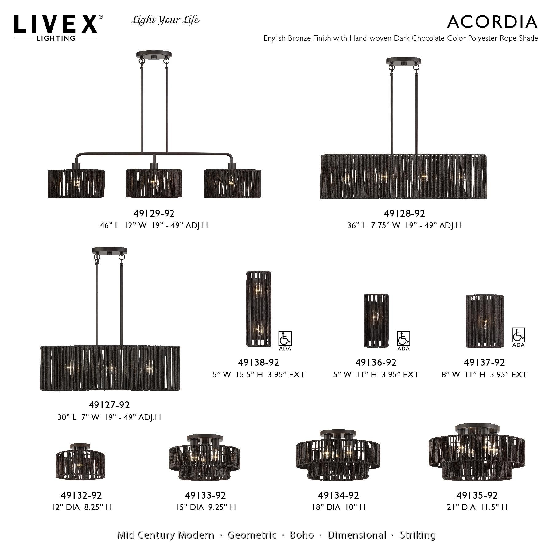 Acordia 18 Inch Semi Flush Mount by Livex Lighting