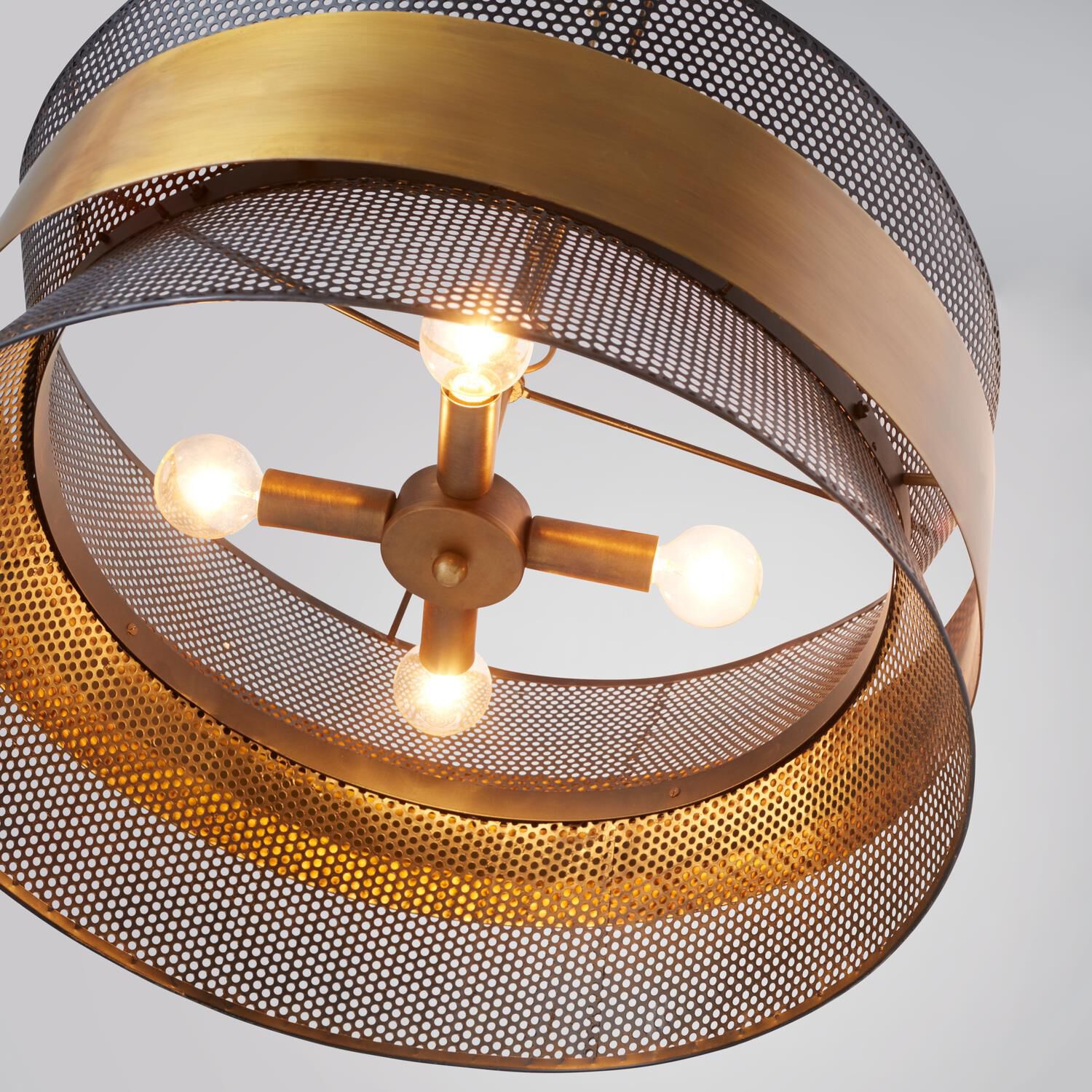 Shown in Patinaed Brass And Black finish