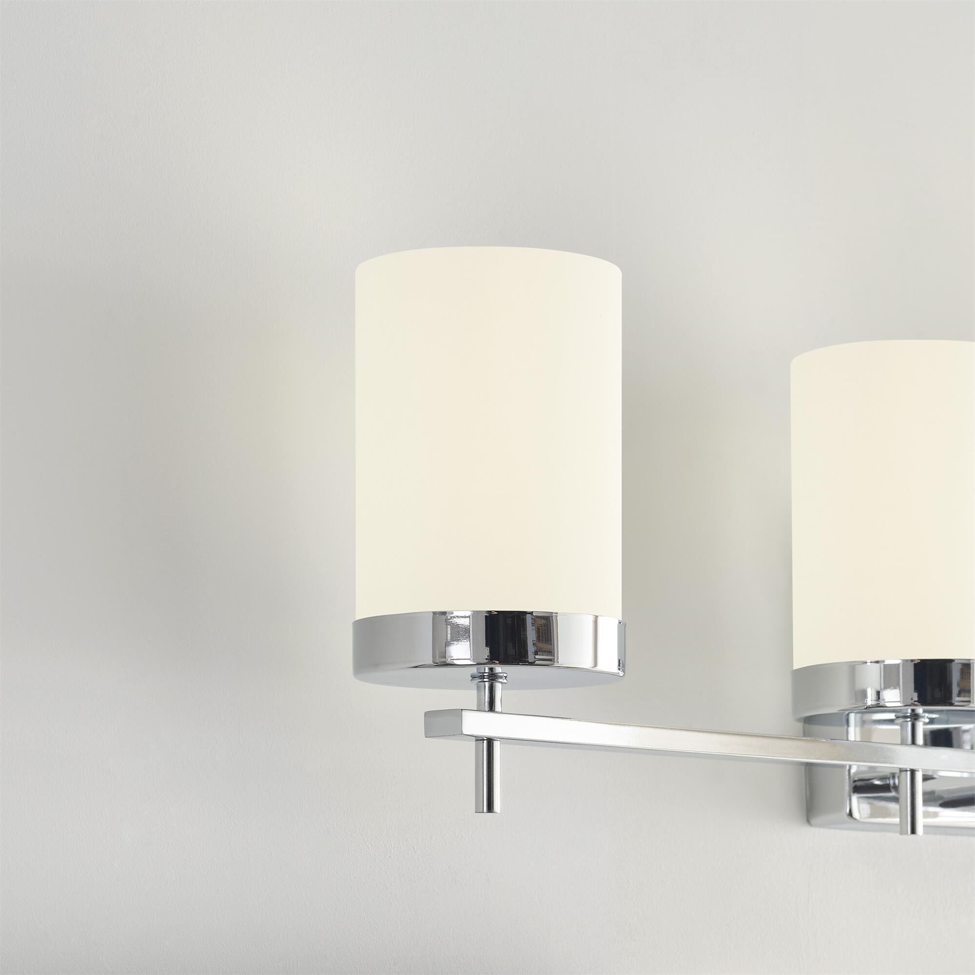 Shown in Chrome finish and Etched - White Inside glass