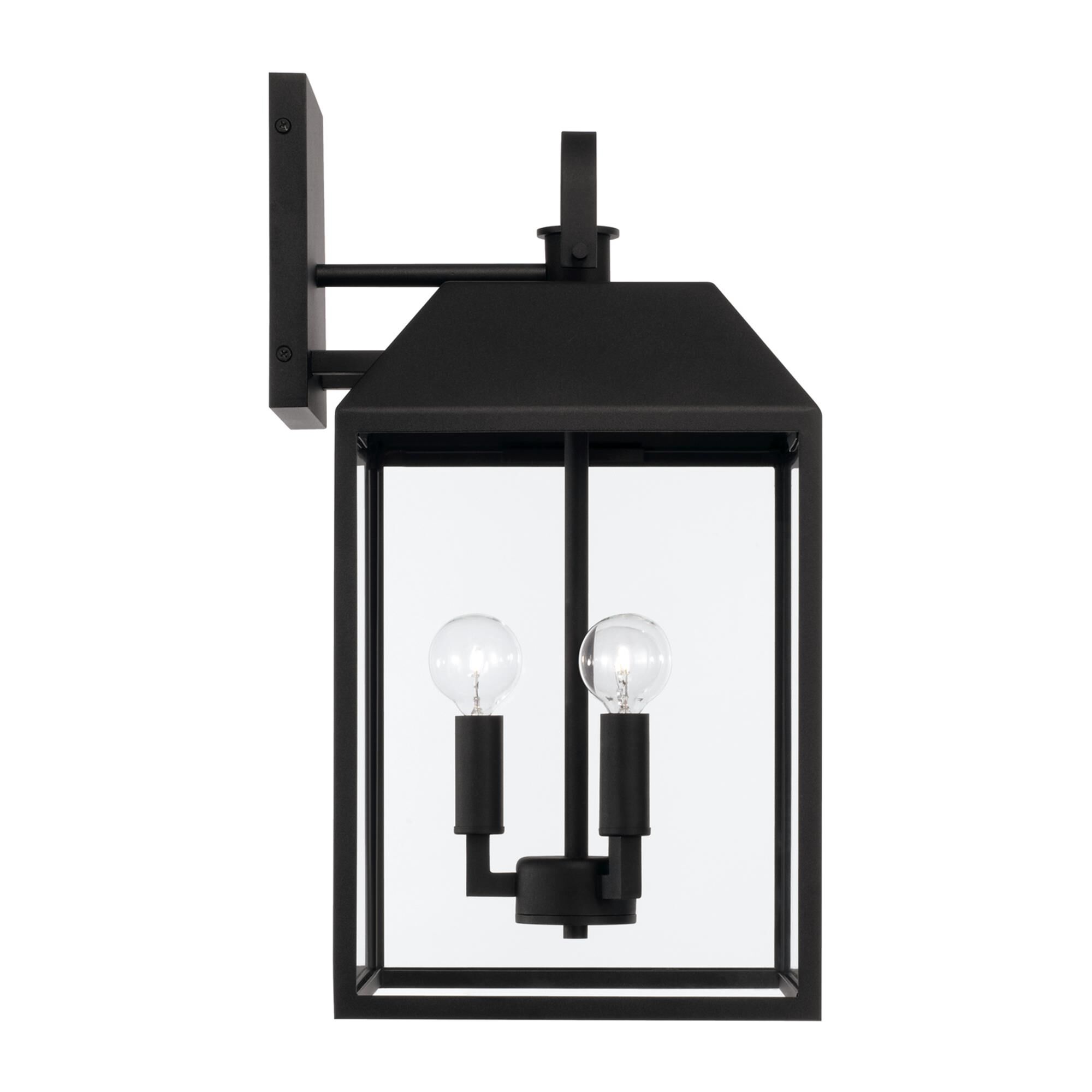 Shown in Black finish and Clear glass