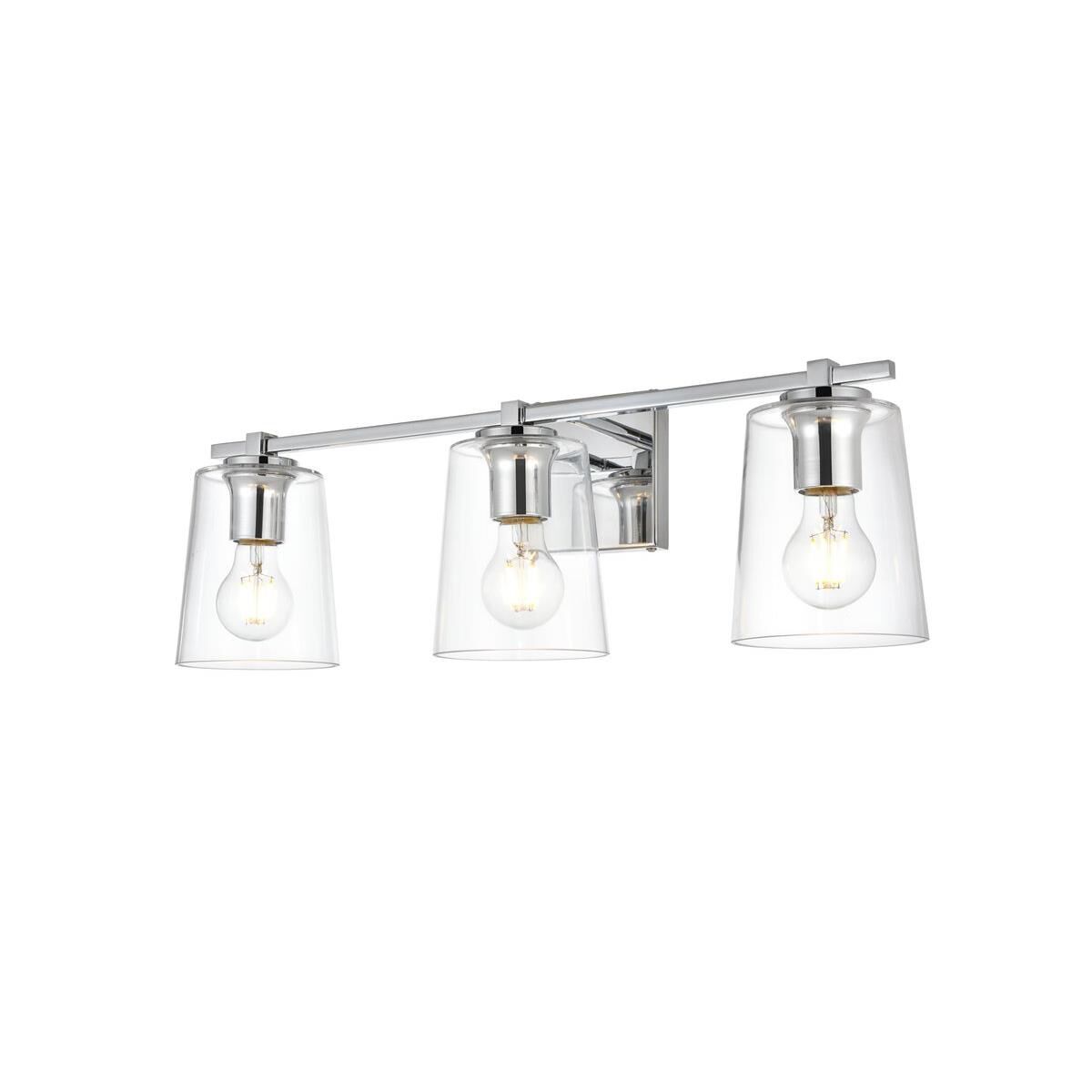 Shown in Chrome  finish and Clear glass