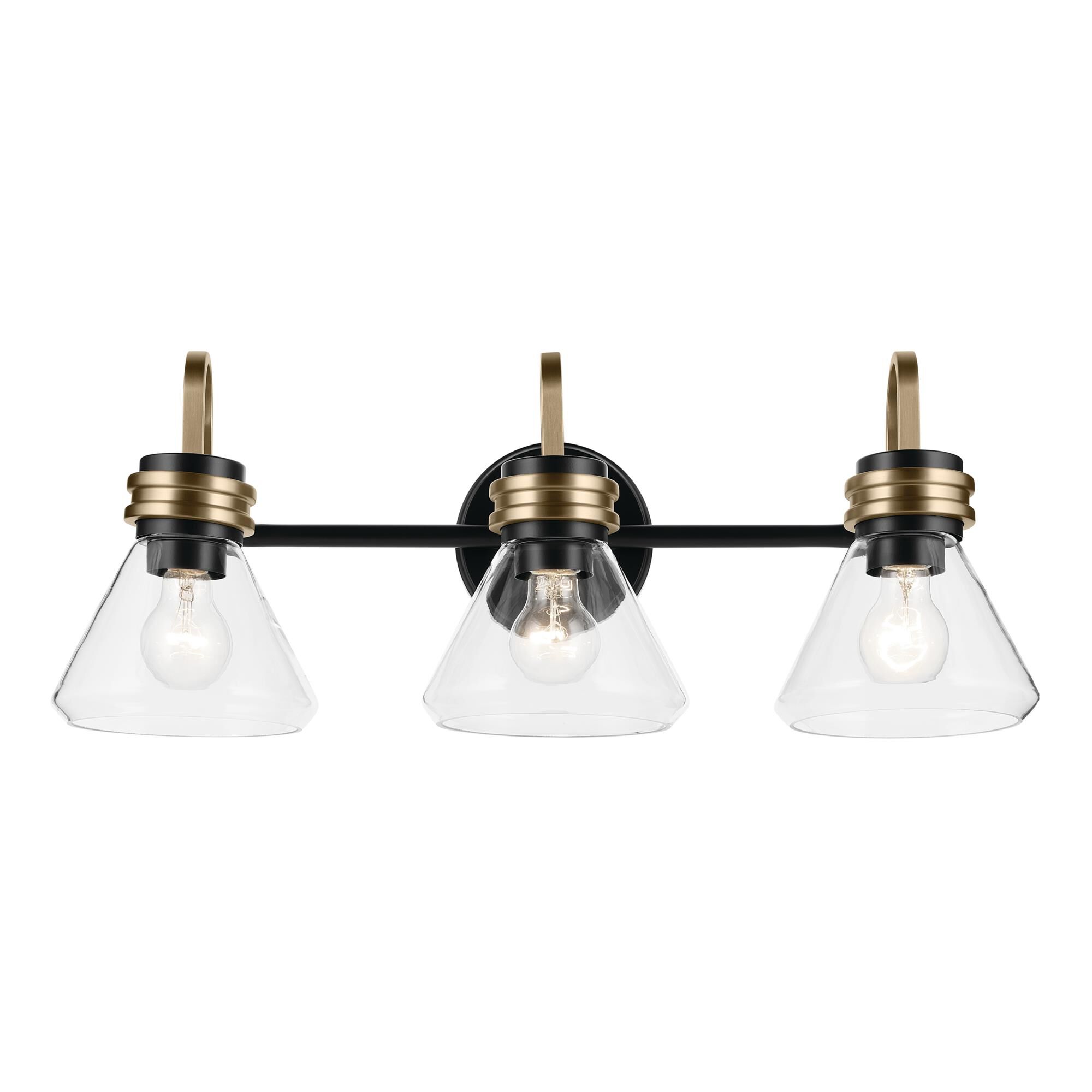 Shown in Black finish and Clear glass