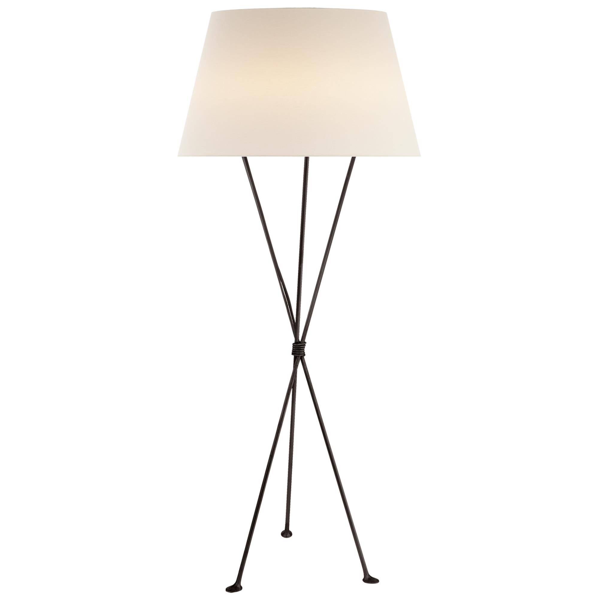 Shown in Aged Iron finish and Linen shade