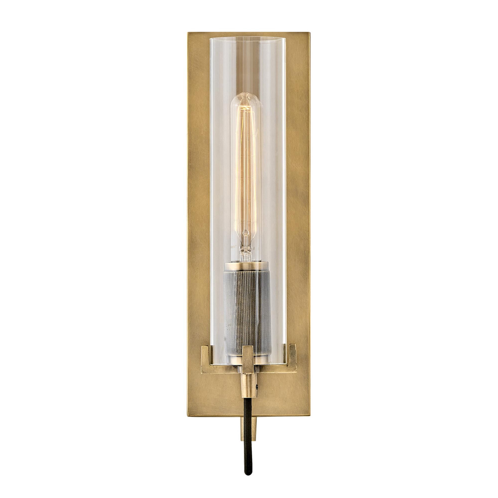 Shown in Heritage Brass finish and Clear glass