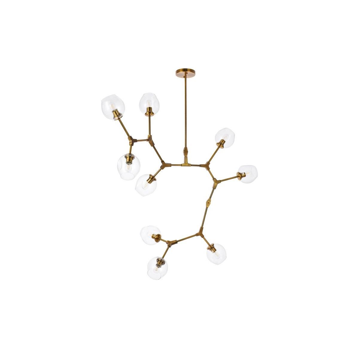 Cavoli 79 Inch 9 Light Linear Suspension Light by Elegant Lighting