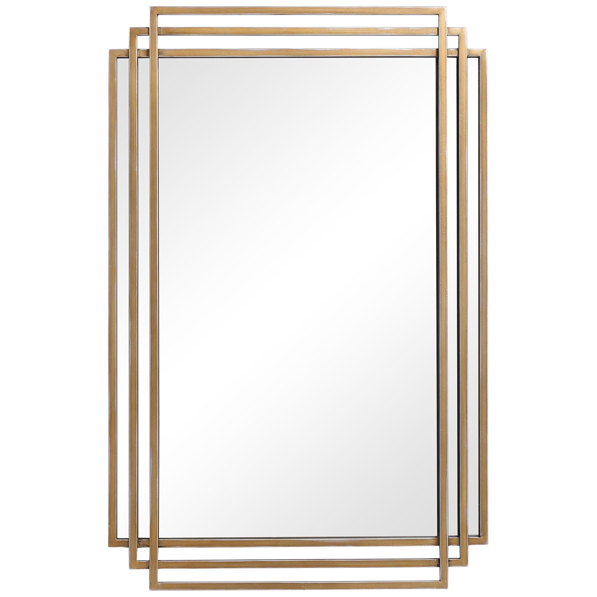 Shown in Showcasing Elegant Lines And A Timeless Style, This Mirror Features An Overlapping Solid Iron Frame  finish
