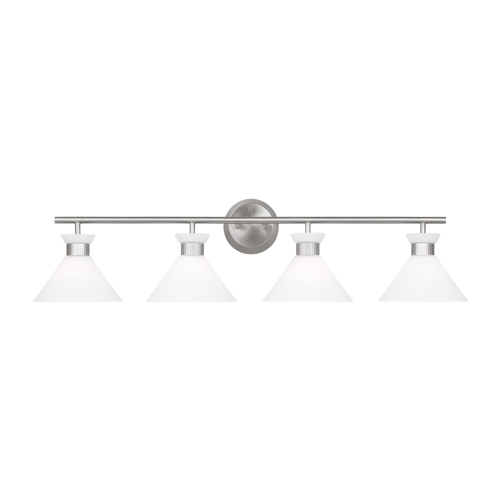 Shown in Brushed Steel finish and Etched White Glass s shade