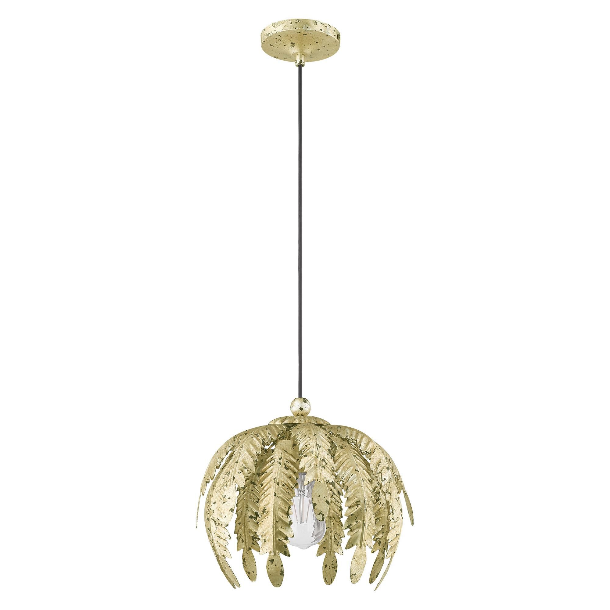 Shown in Winter Gold finish and Acanthus Shaped Winter Gold Metal shade