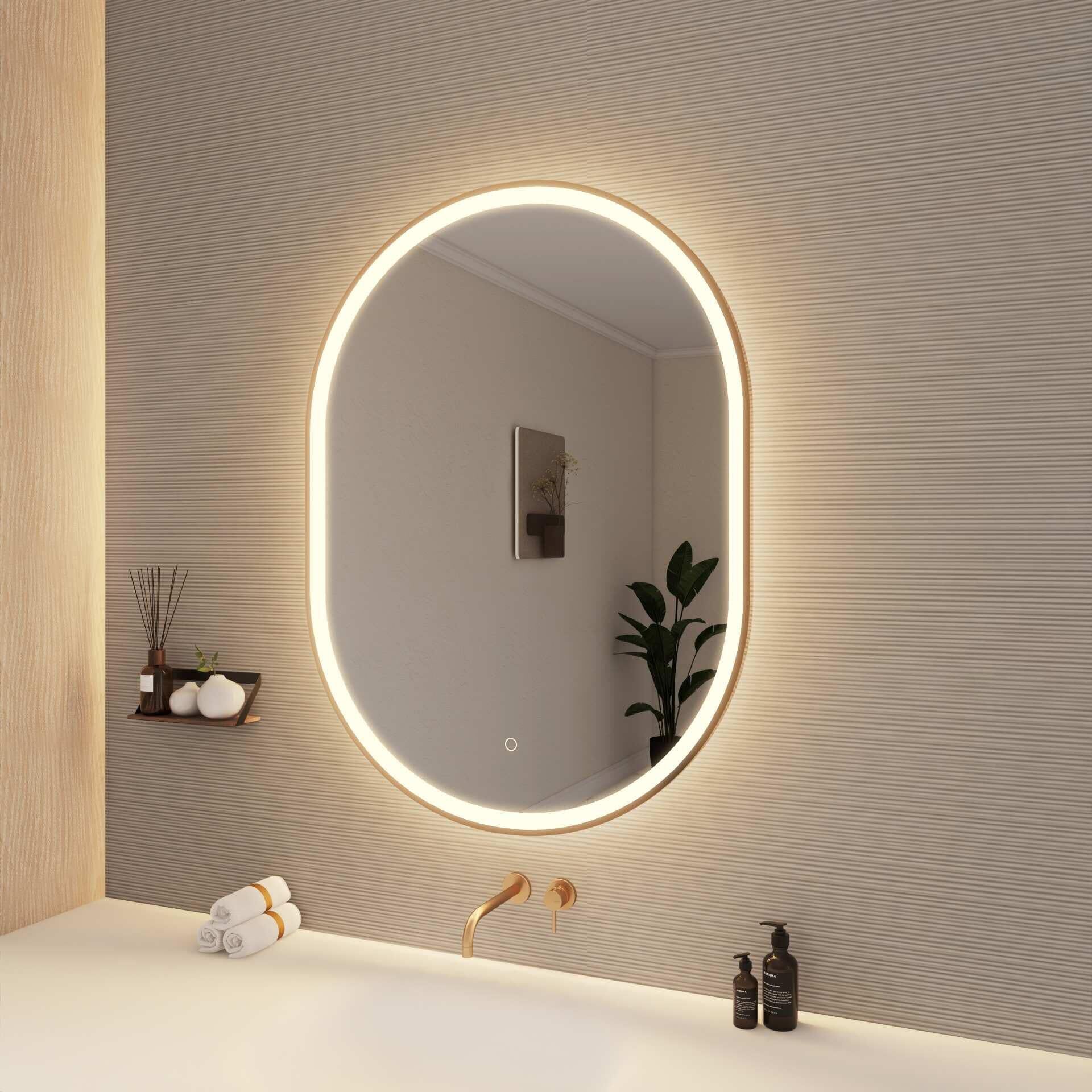 Harmoni 40 Inch Oval LED Lighted Mirror by Elegant Decor
