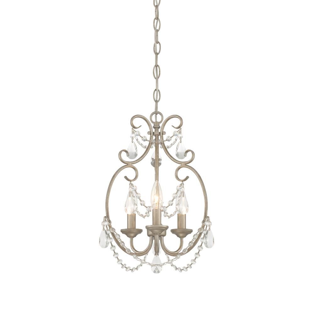 Dahlia 11 Inch 3 Light Mini Chandelier by Designers Fountain