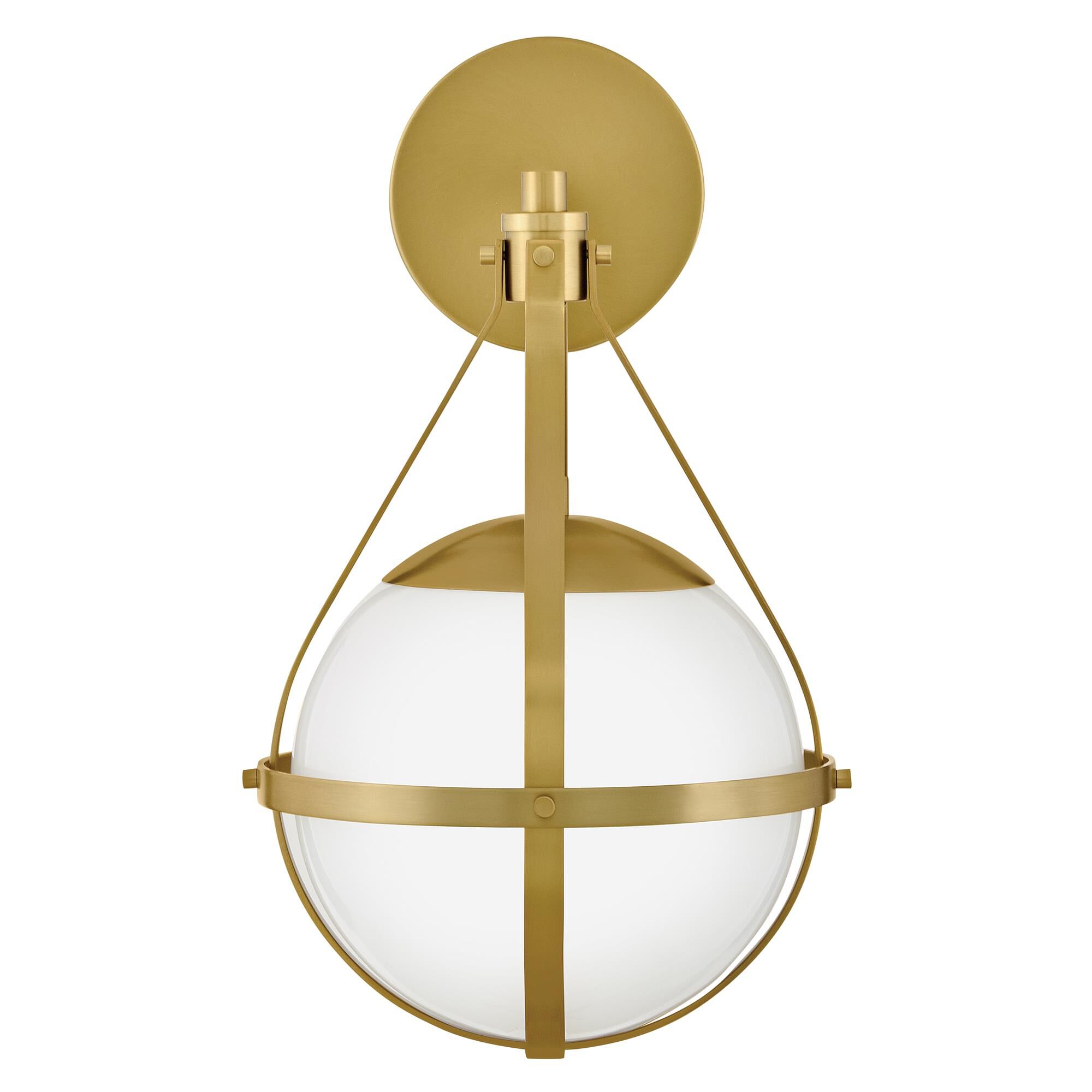 Shown in Lacquered Brass finish and Cased Opal glass