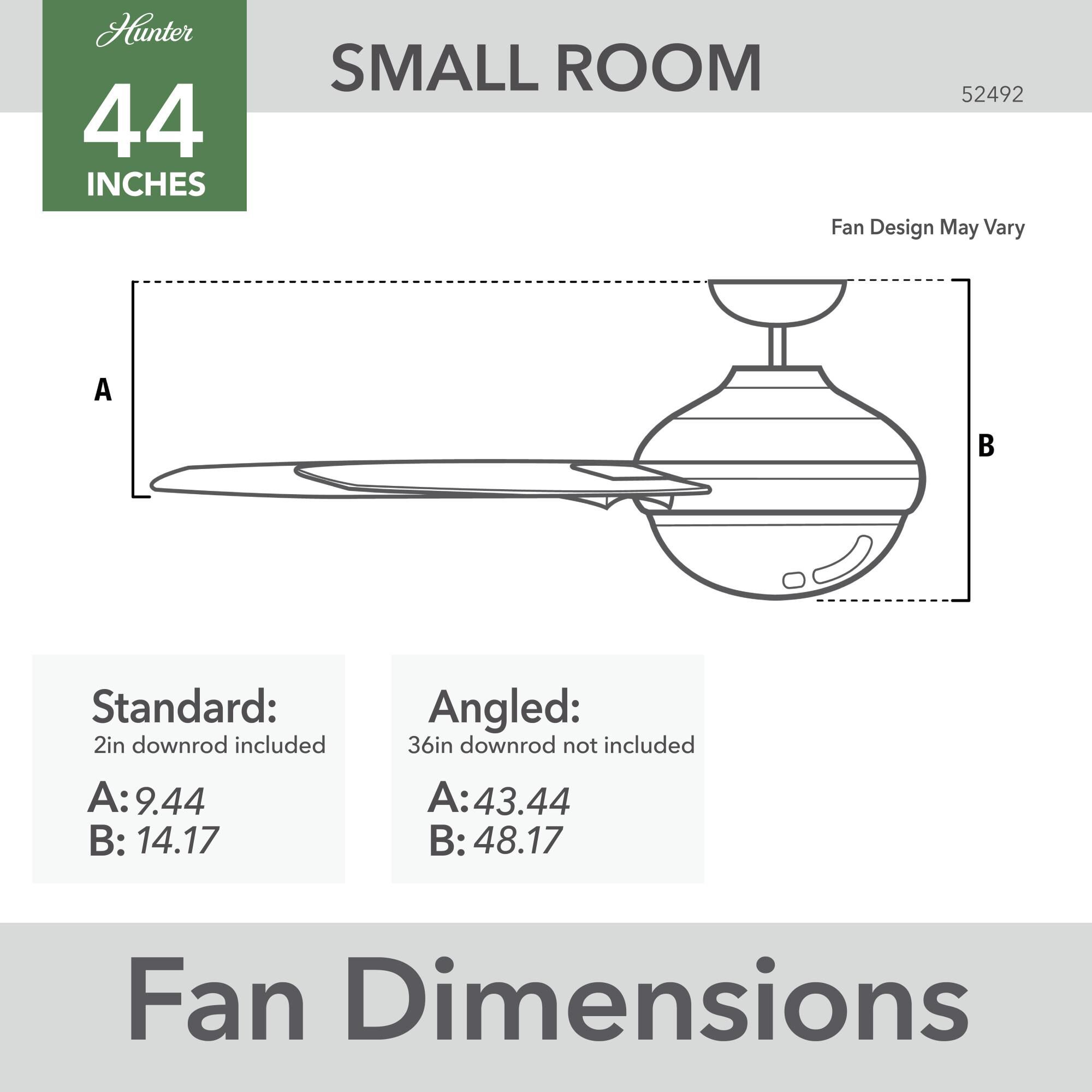 Bardot 44 Inch Ceiling Fan with Light Kit by Hunter Fan